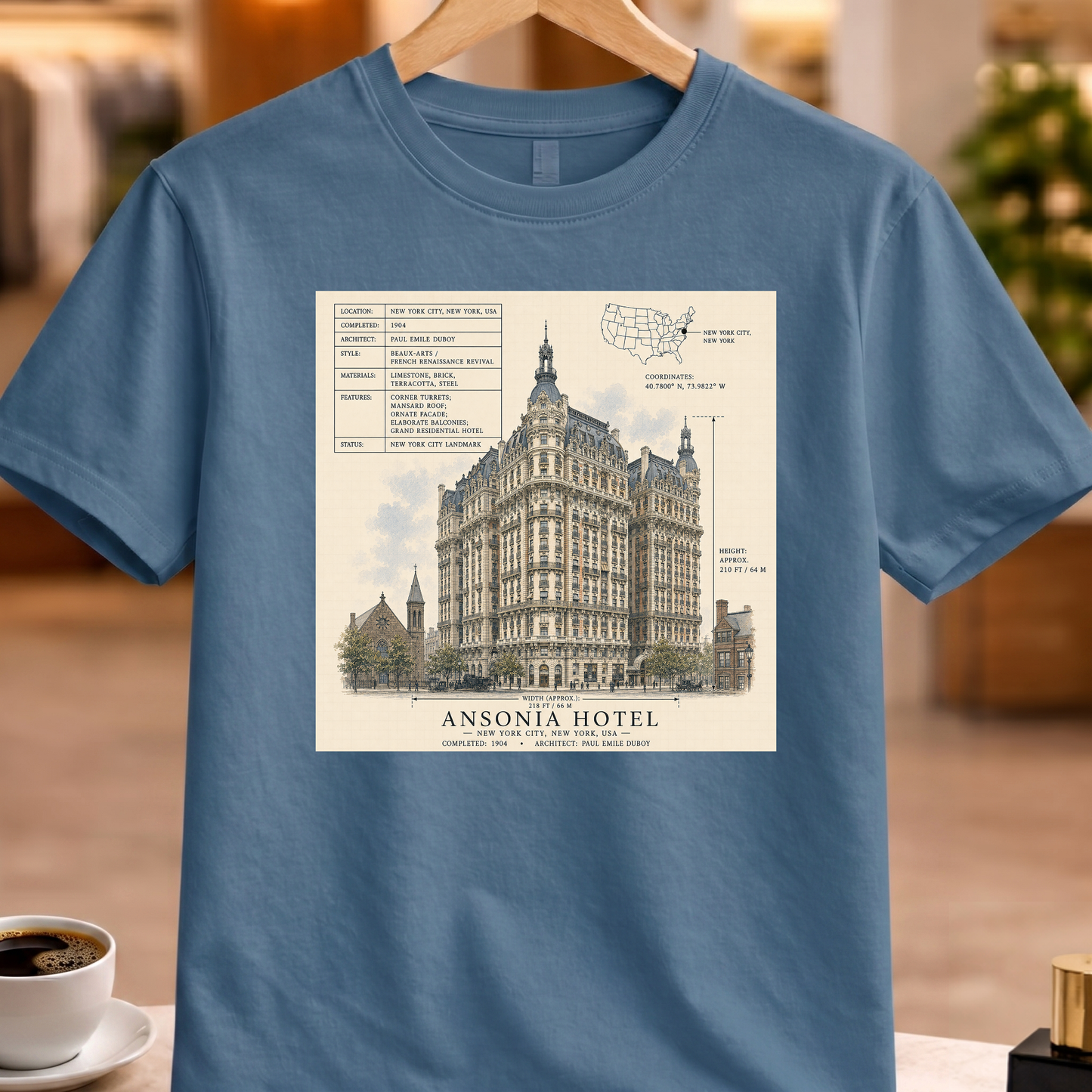 HERITAGE STRUCTURAL ANSONIA HOTEL TEE
