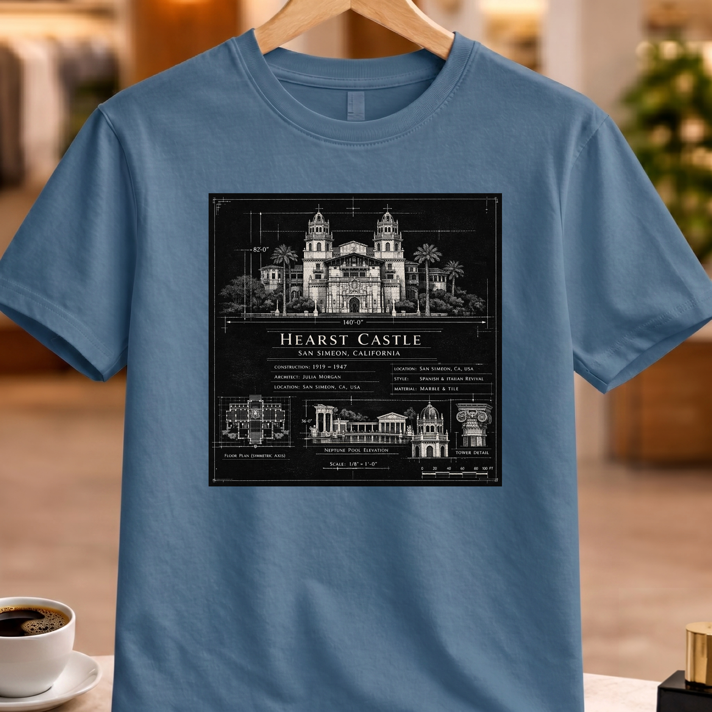 HERITAGE ARCHITECTURE HEARST CASTLE TEE