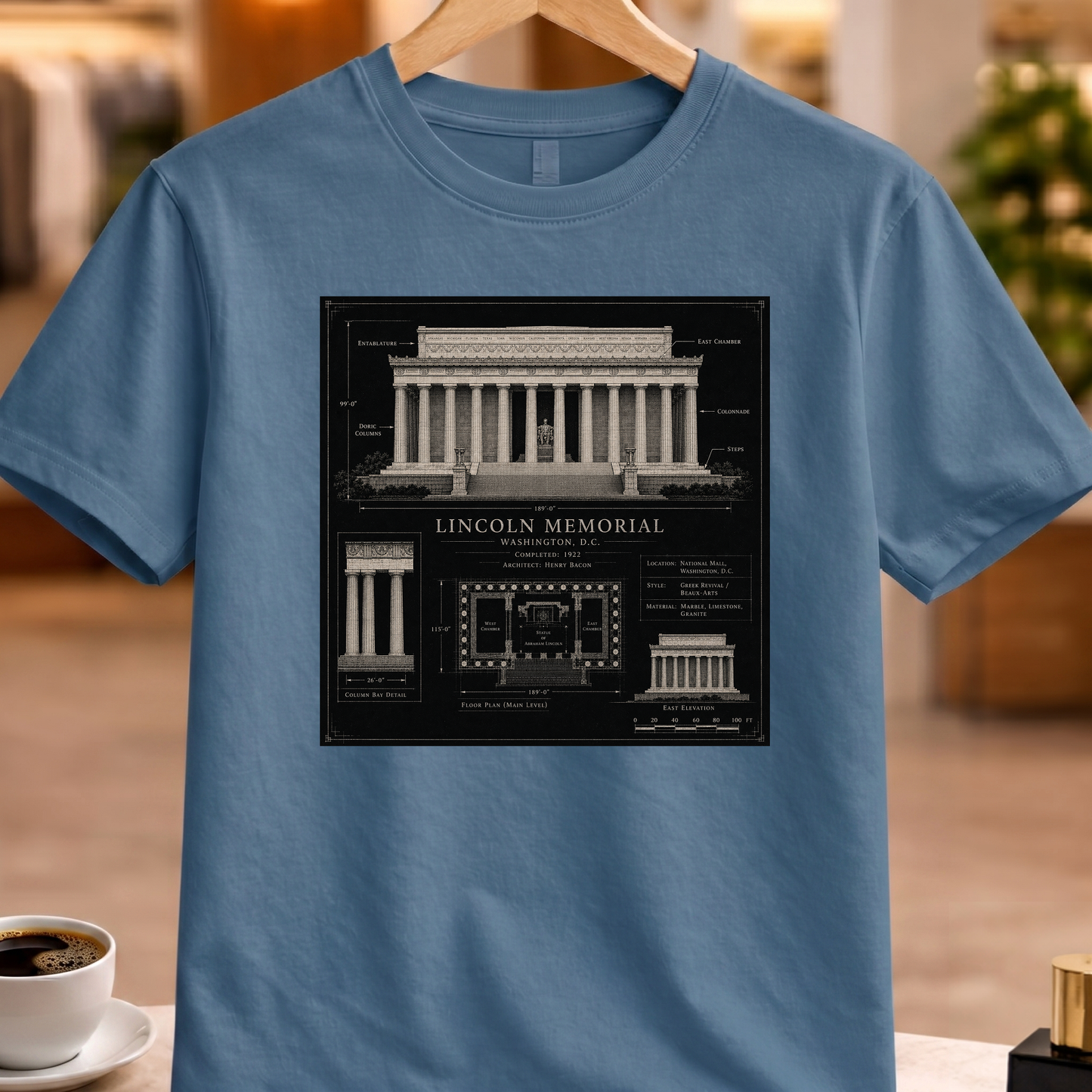 HERITAGE ARCHITECTURE LINCOLN MEMORIAL TEE