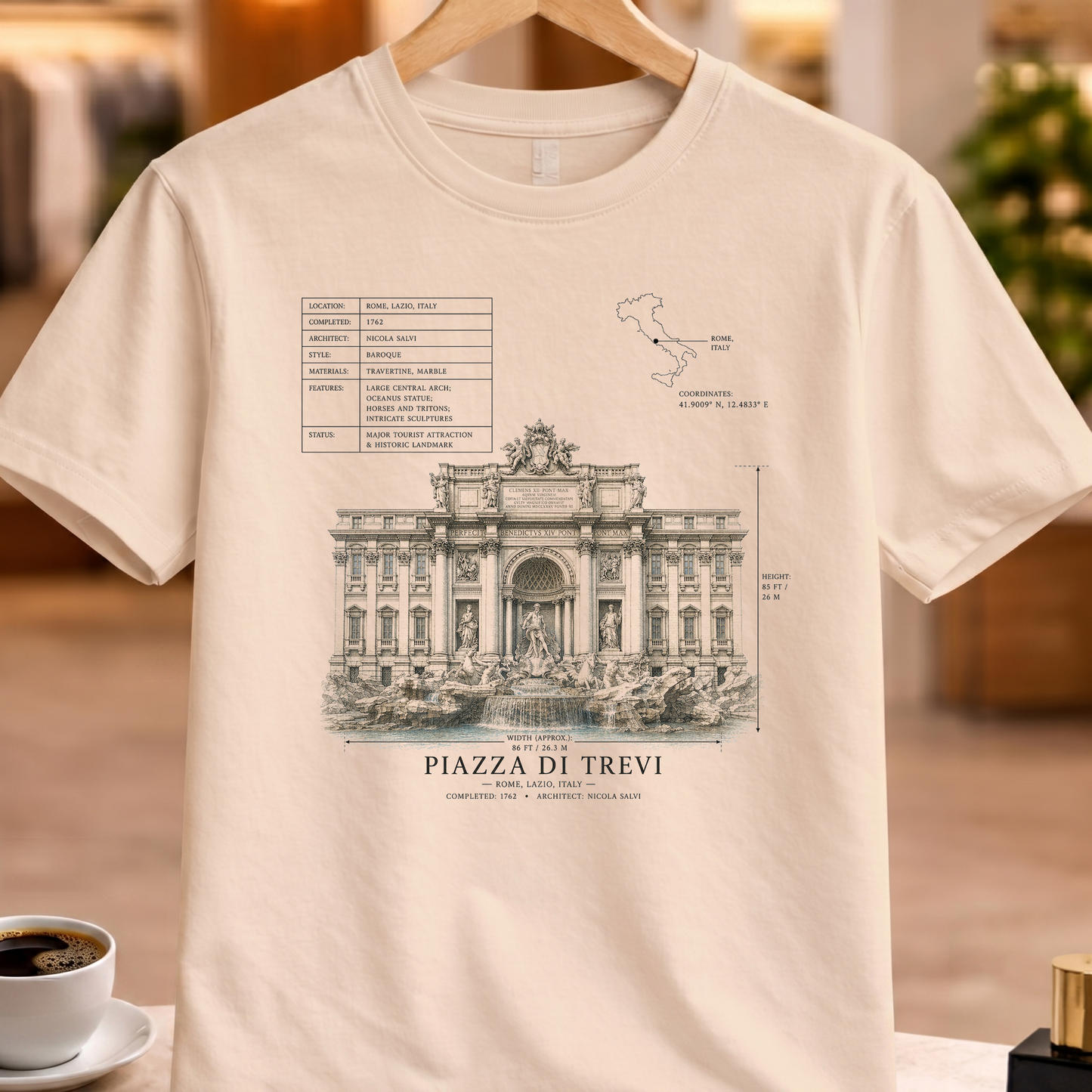 PIAZZA DI TREVI T-SHIRT