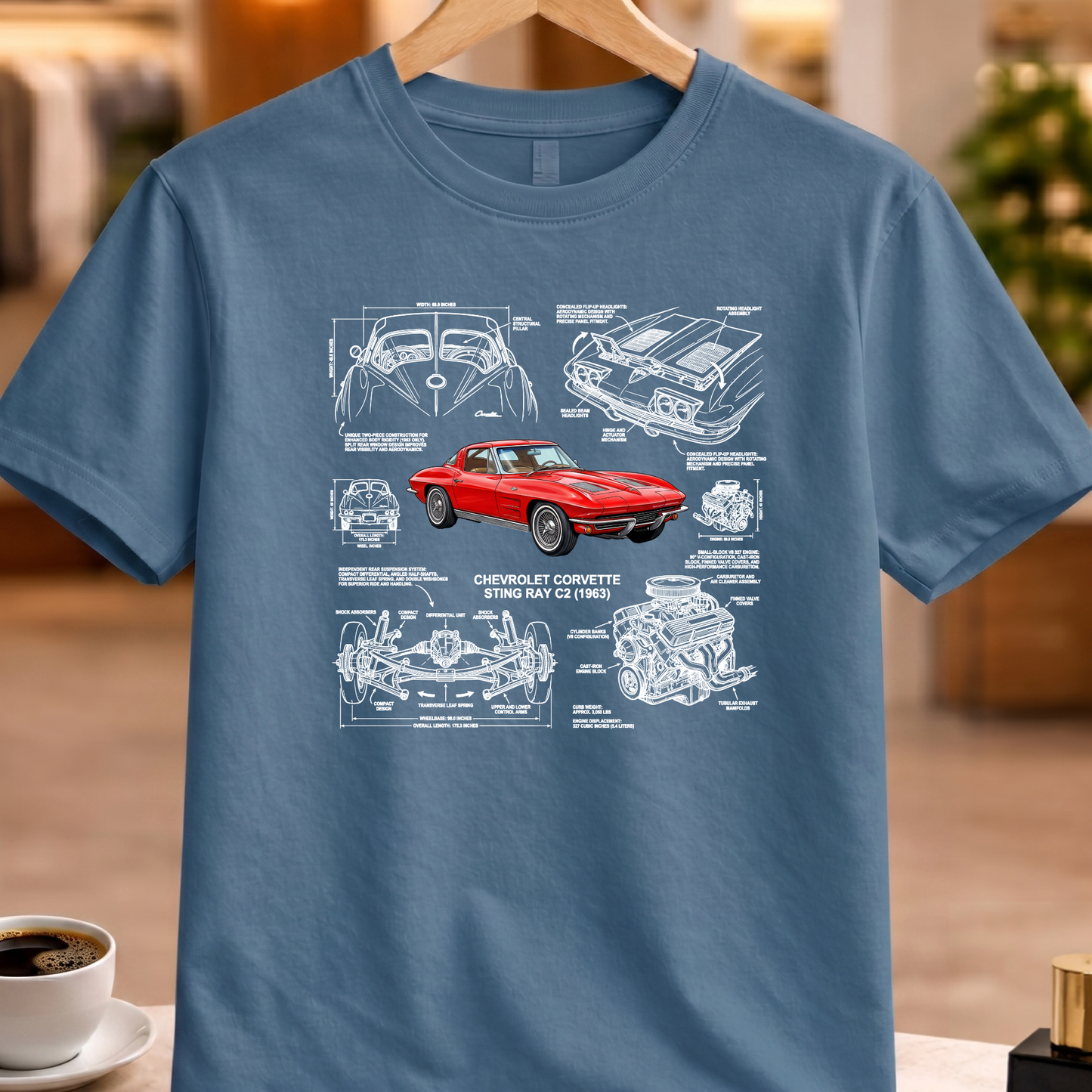 CHEVROLET CORVETTE STING RAY C2 1963 T-SHIRT