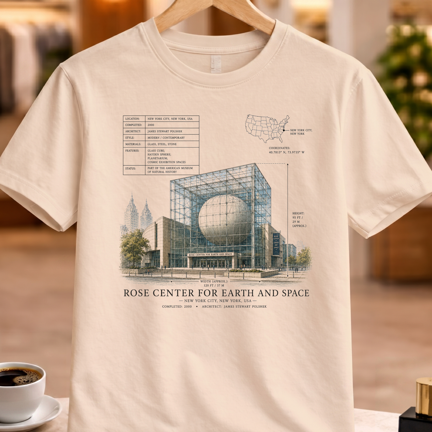 HERITAGE STRUCTURAL ROSE CENTER FOR EARTH AND SPACE TEE