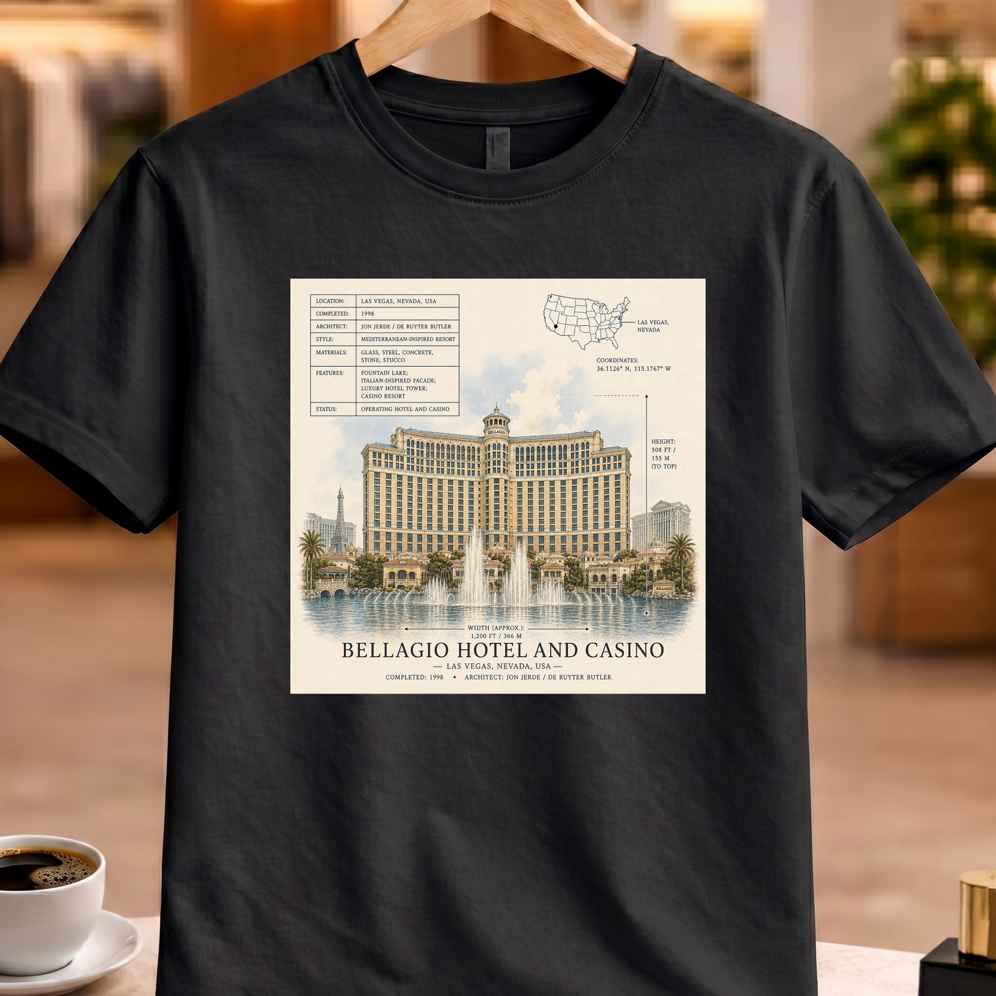 HERITAGE STRUCTURAL BELLAGIO HOTEL AND CASINO TEE
