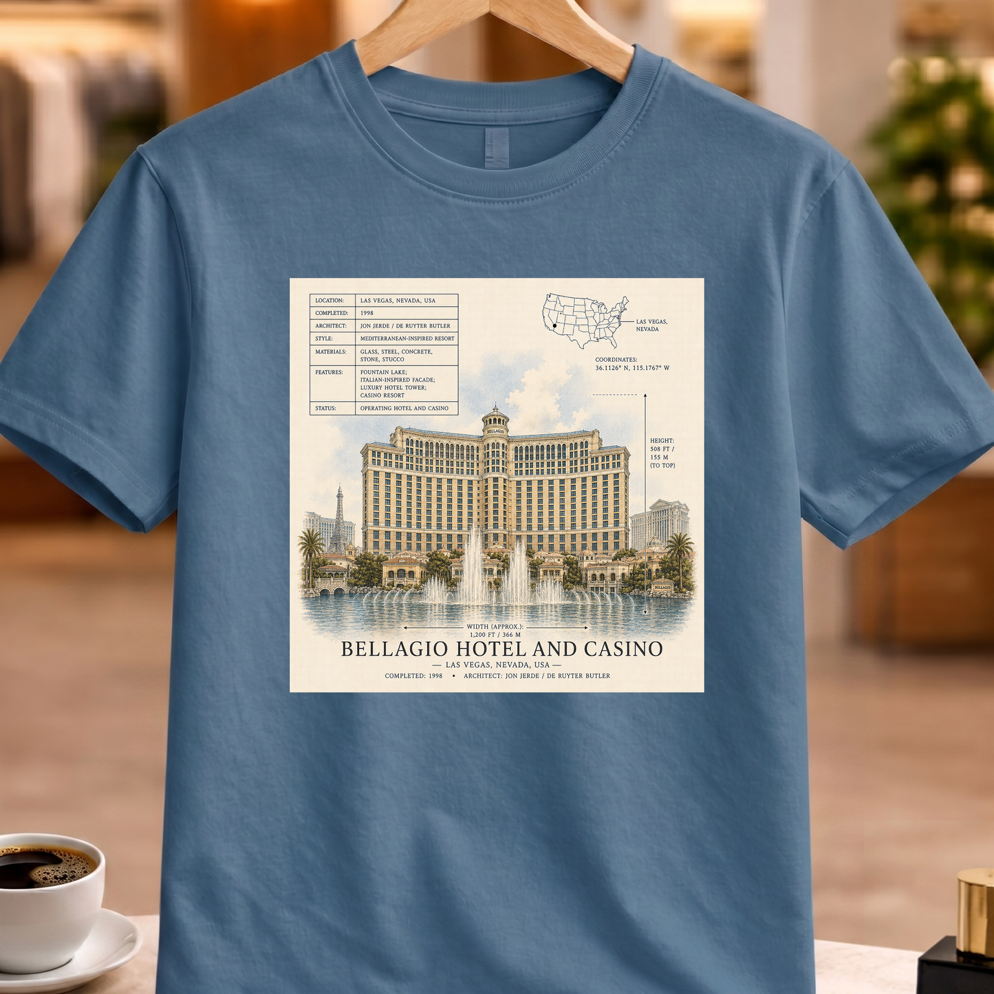 HERITAGE STRUCTURAL BELLAGIO HOTEL AND CASINO TEE