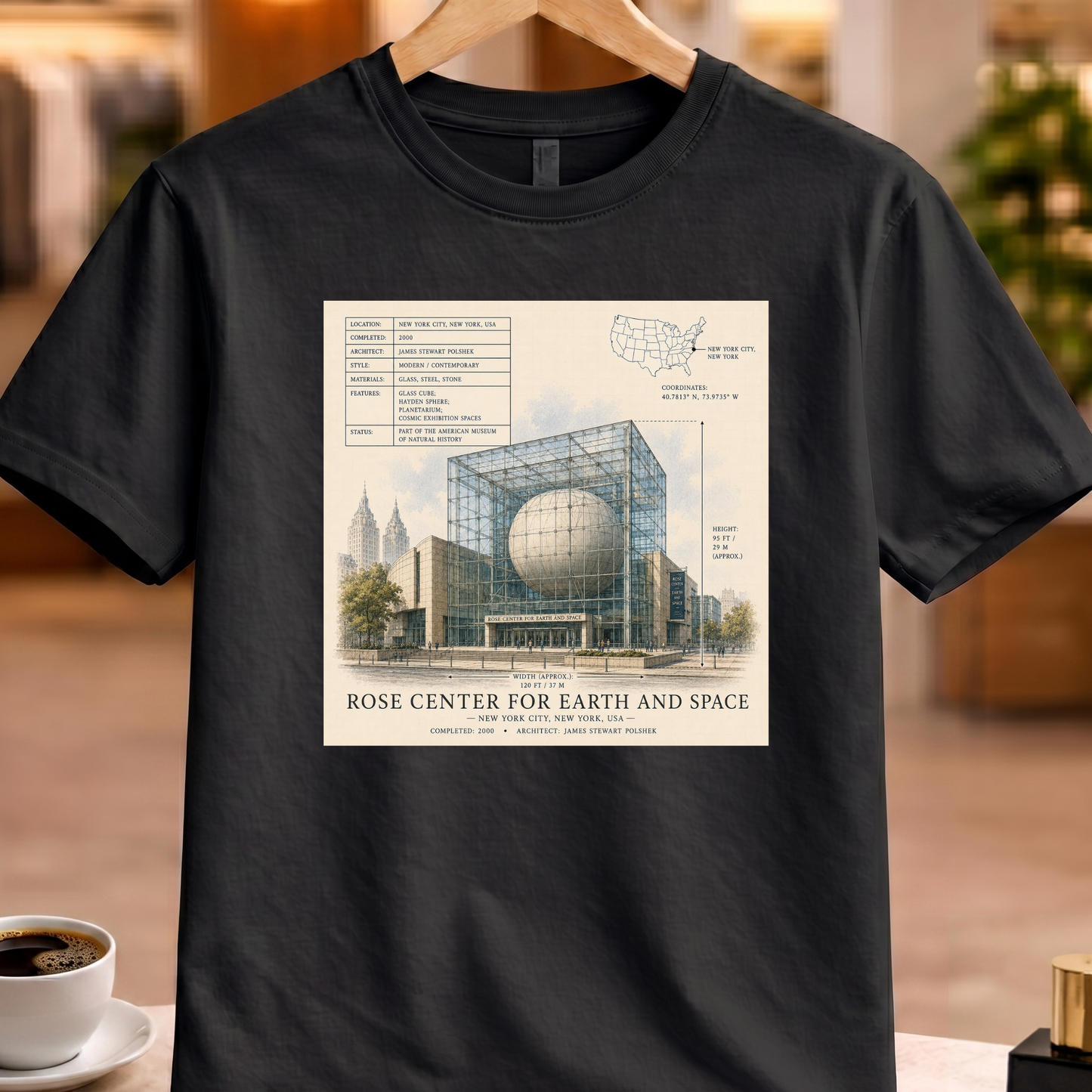 HERITAGE STRUCTURAL ROSE CENTER FOR EARTH AND SPACE TEE