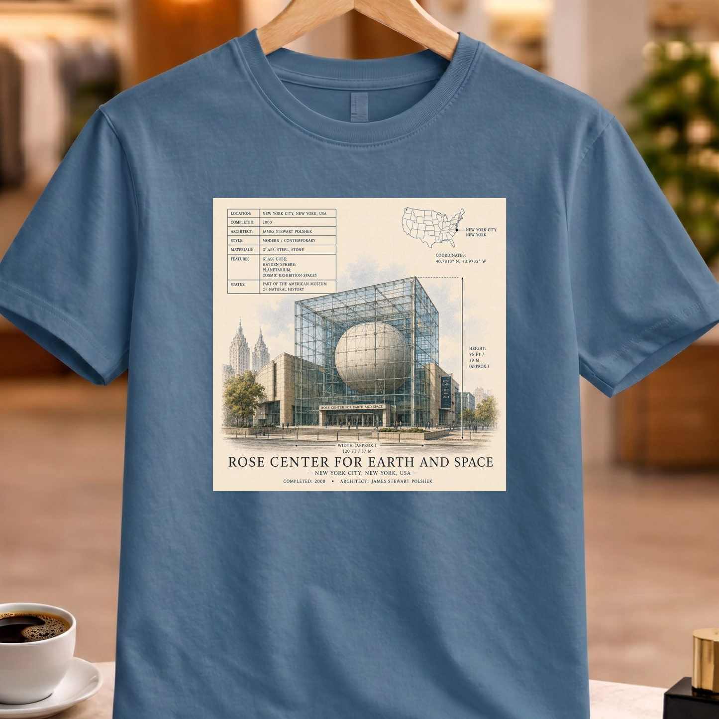 HERITAGE STRUCTURAL ROSE CENTER FOR EARTH AND SPACE TEE
