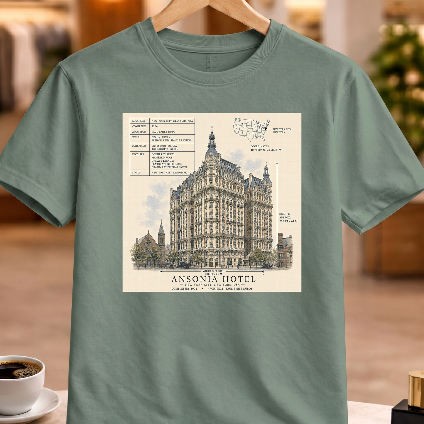 HERITAGE STRUCTURAL ANSONIA HOTEL TEE
