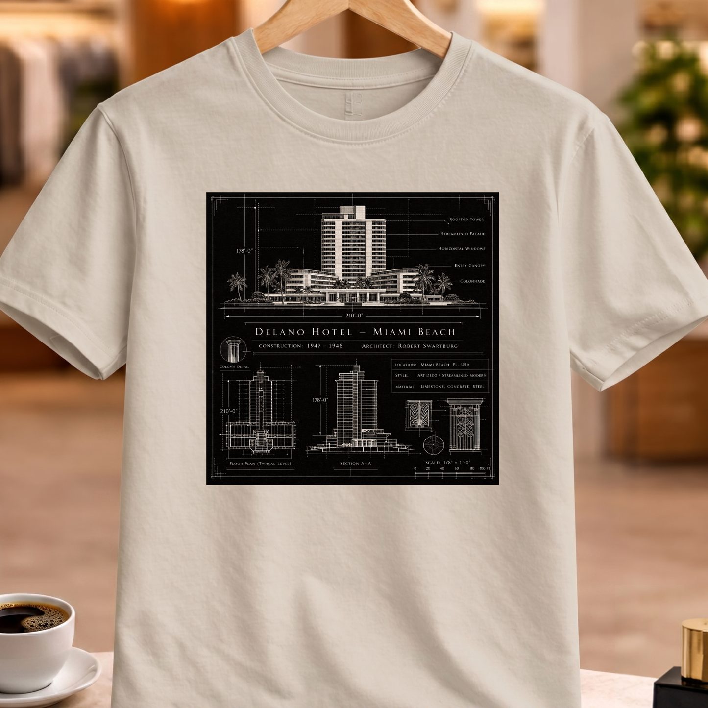 HERITAGE ARCHITECTURE DELANO HOTEL - MIAMI BEACH TEE