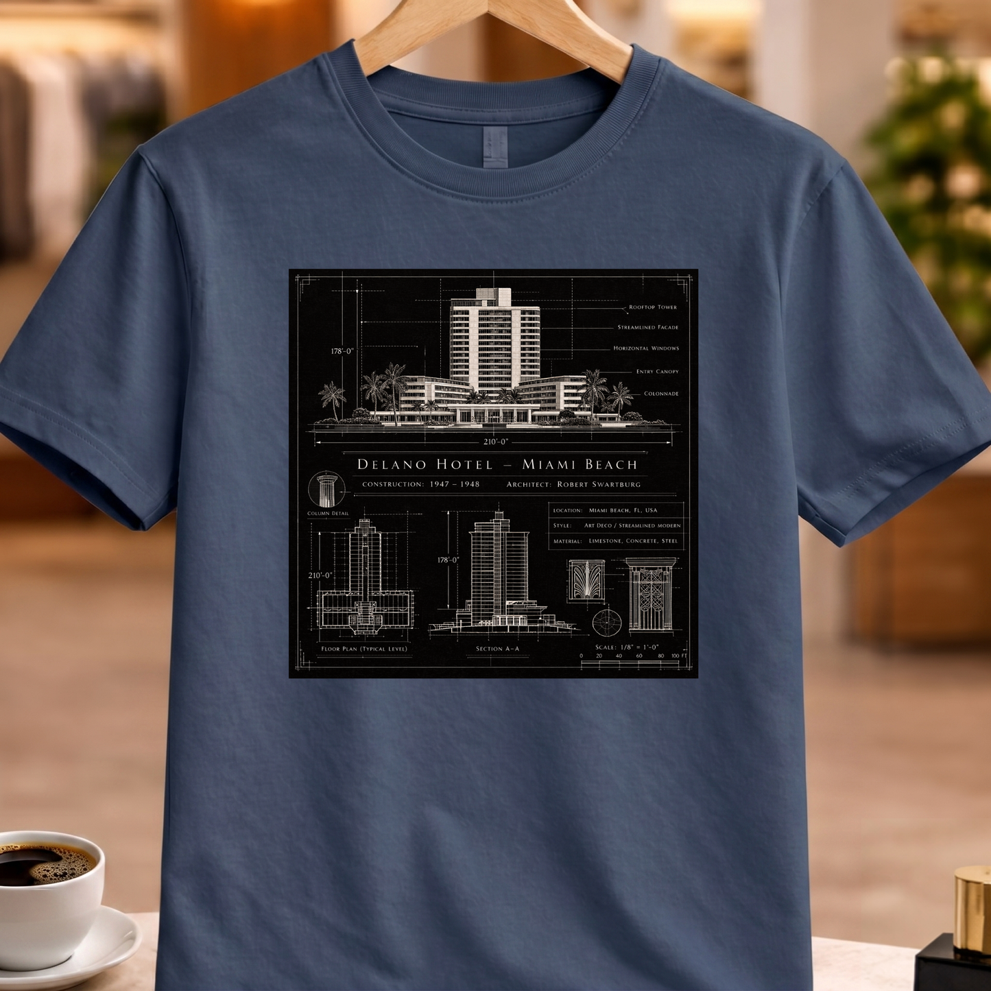 HERITAGE ARCHITECTURE DELANO HOTEL - MIAMI BEACH TEE