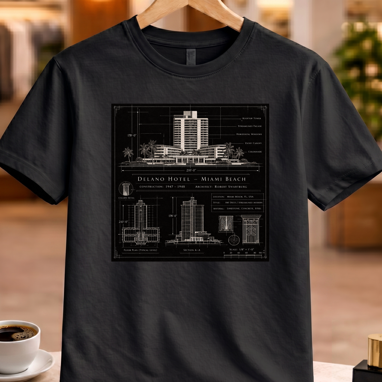 HERITAGE ARCHITECTURE DELANO HOTEL - MIAMI BEACH TEE