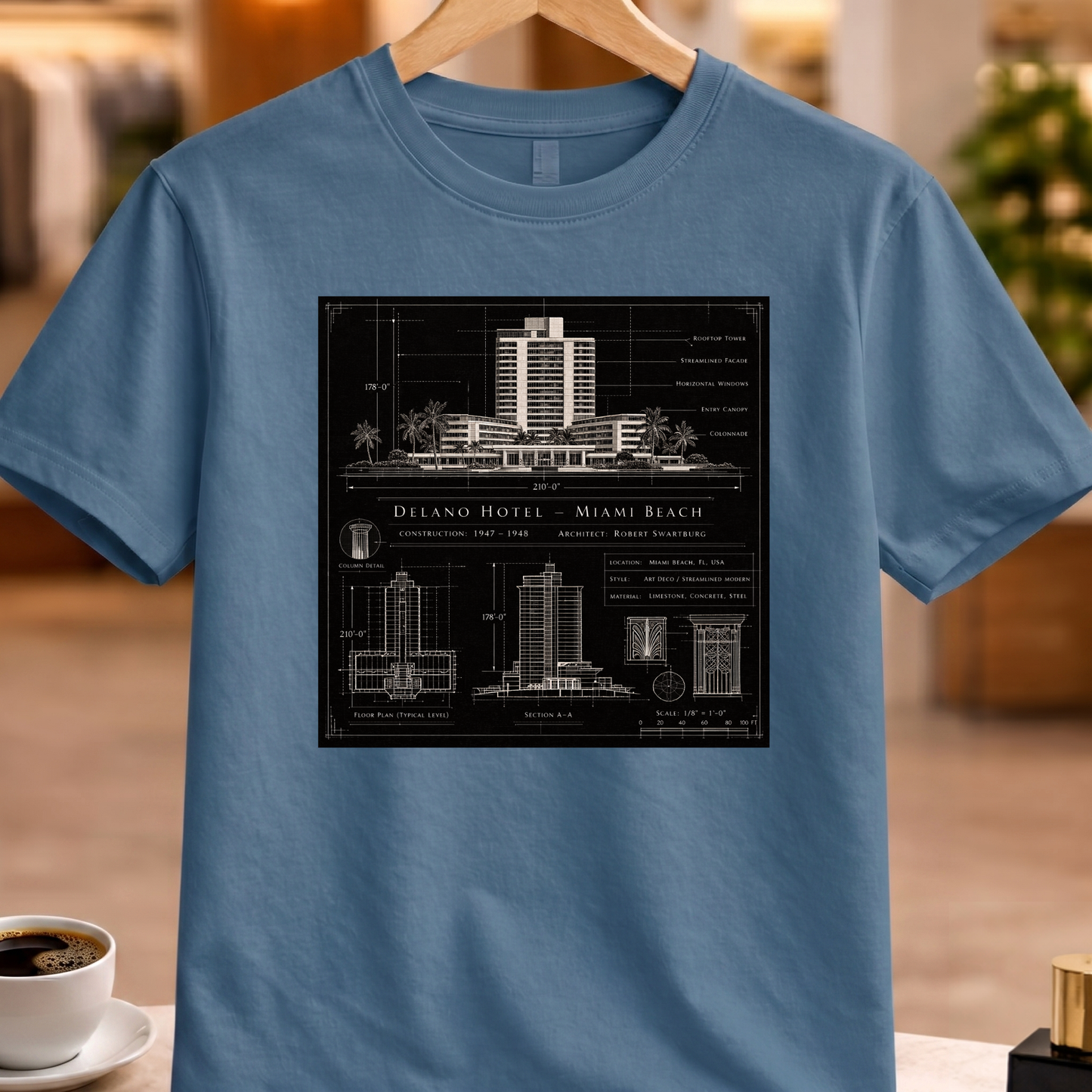HERITAGE ARCHITECTURE DELANO HOTEL - MIAMI BEACH TEE