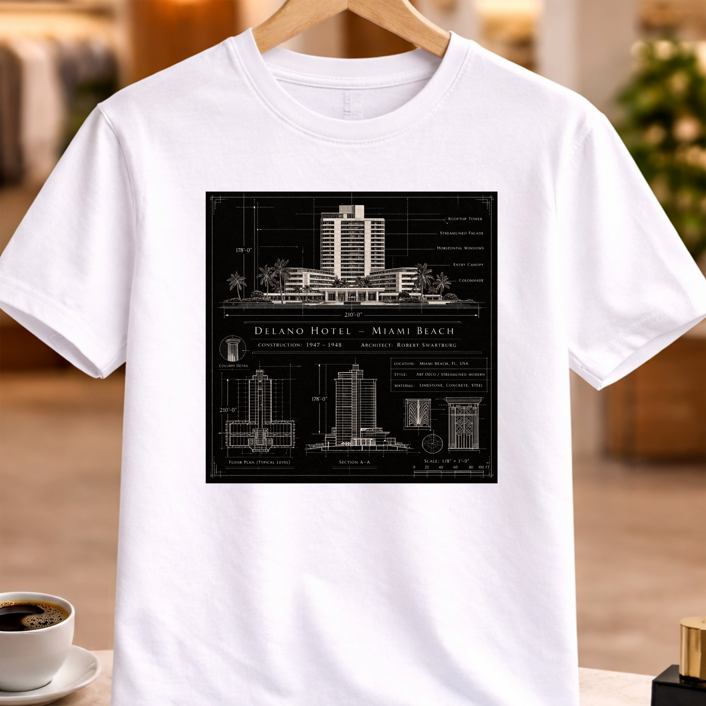 HERITAGE ARCHITECTURE DELANO HOTEL - MIAMI BEACH TEE