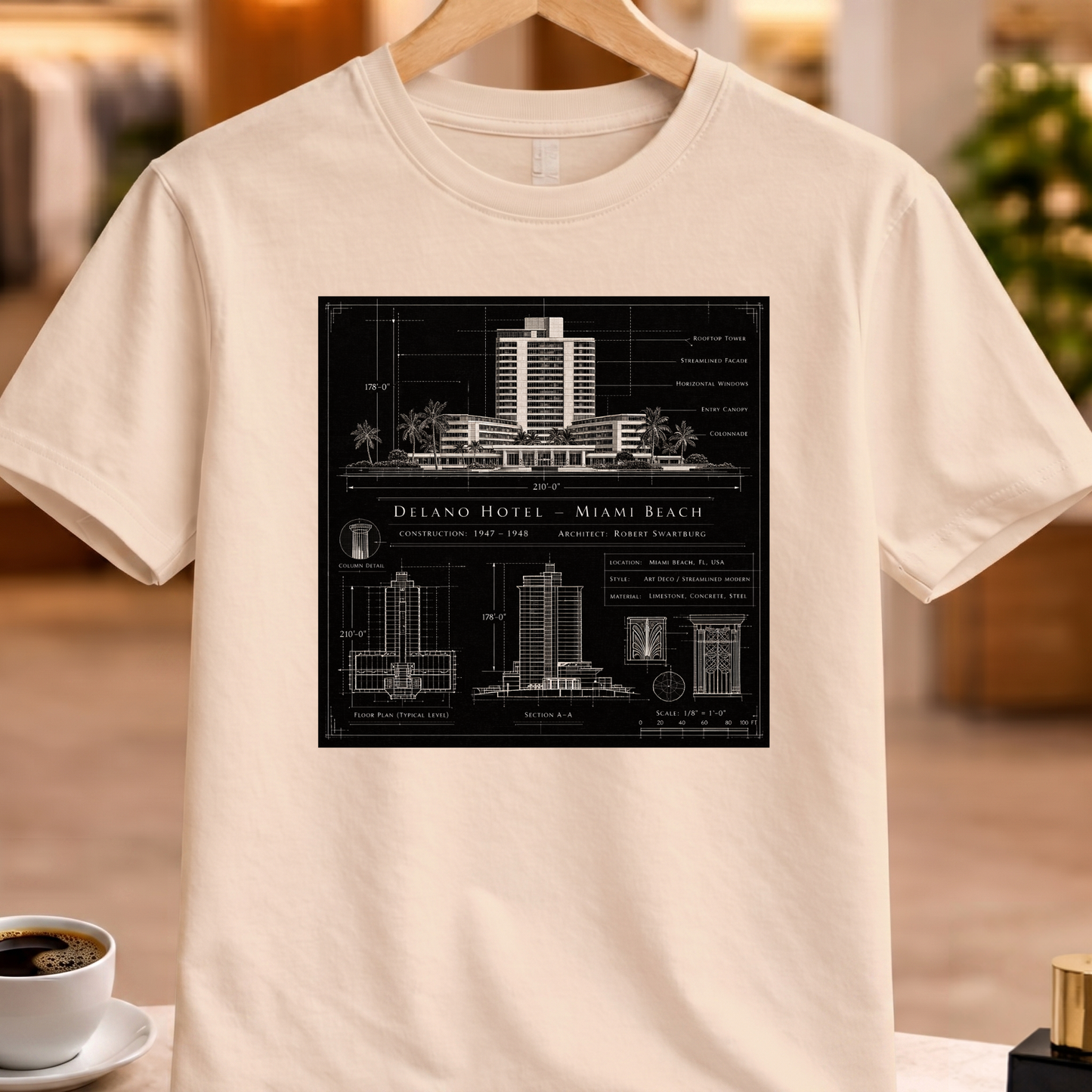 HERITAGE ARCHITECTURE DELANO HOTEL - MIAMI BEACH TEE