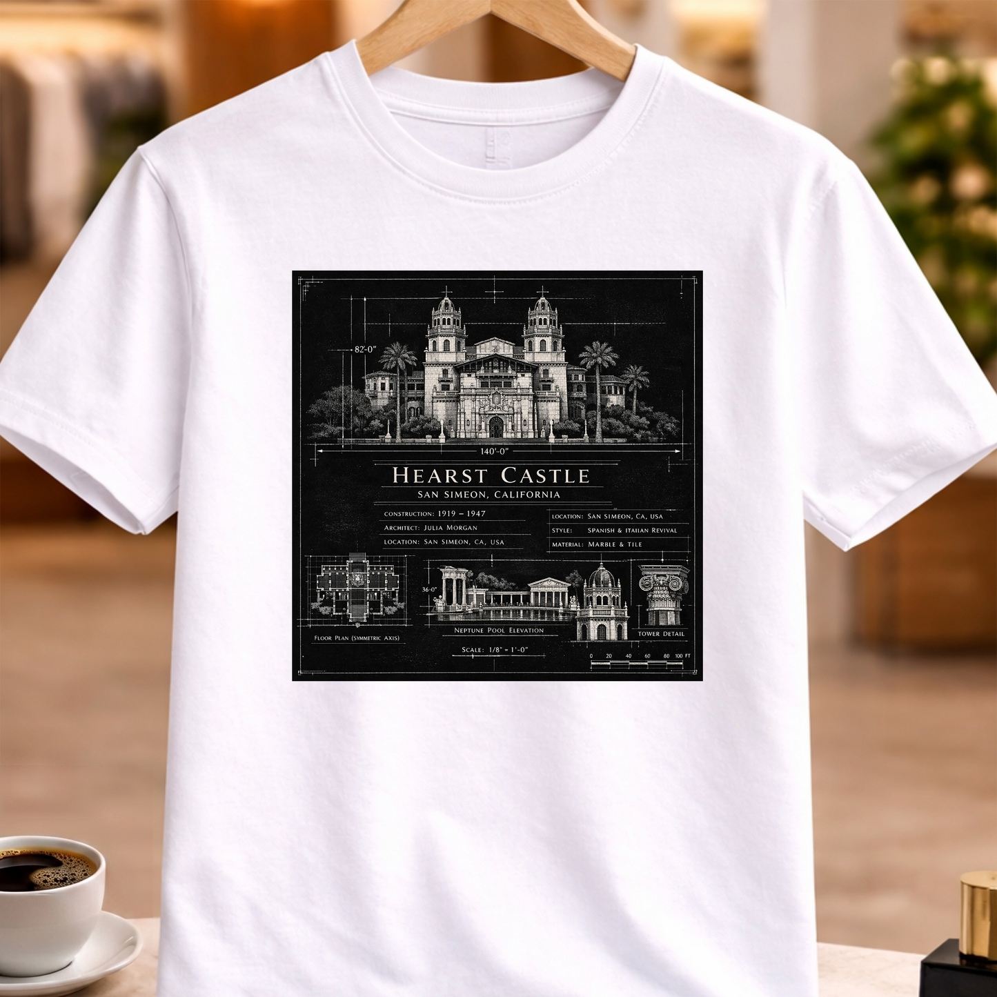 HERITAGE ARCHITECTURE HEARST CASTLE TEE