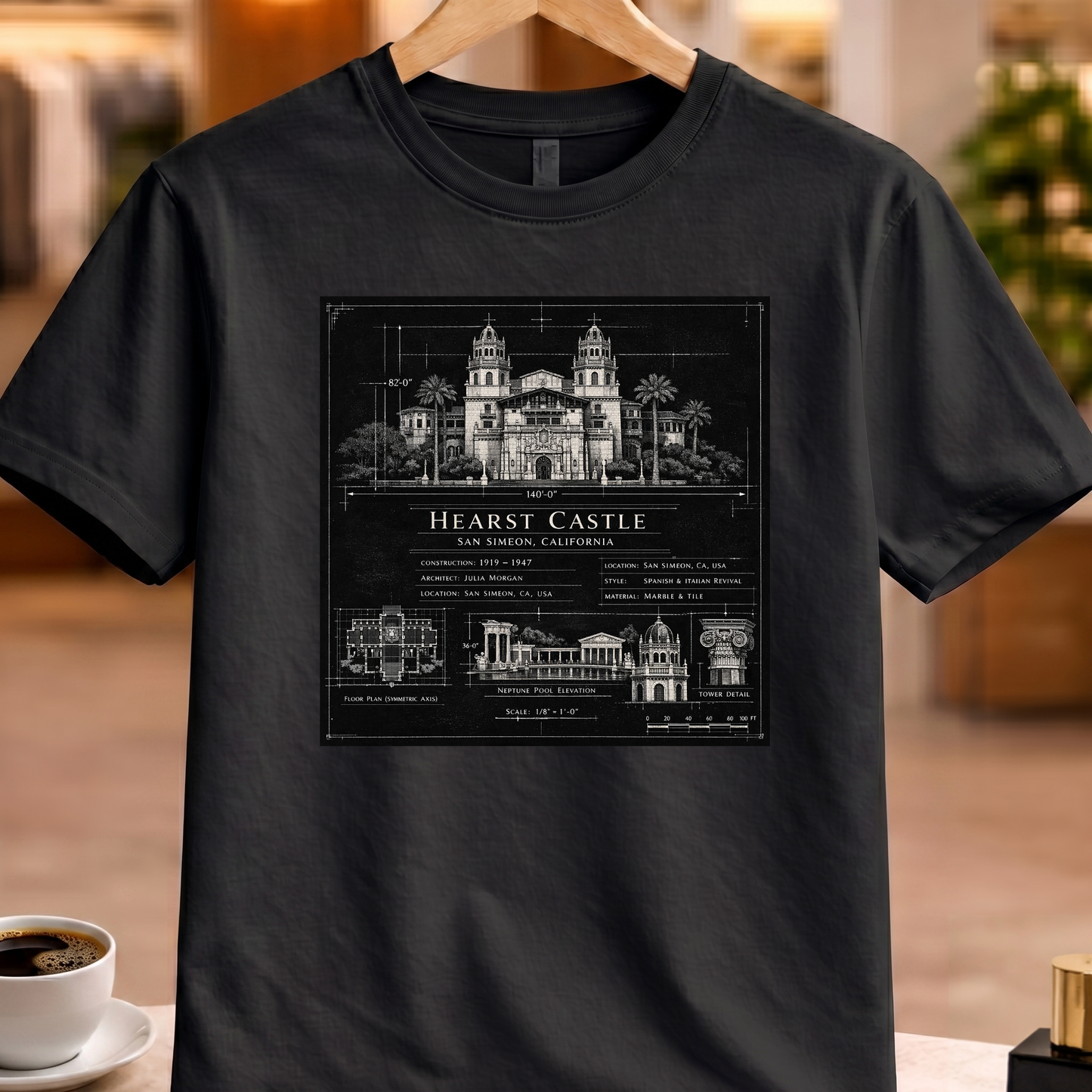 HERITAGE ARCHITECTURE HEARST CASTLE TEE