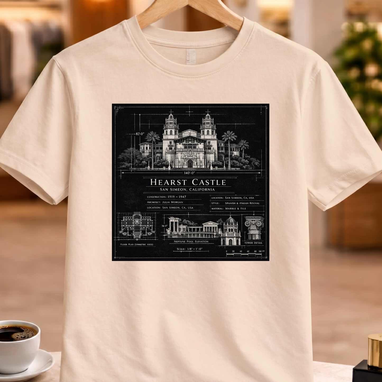 HERITAGE ARCHITECTURE HEARST CASTLE TEE