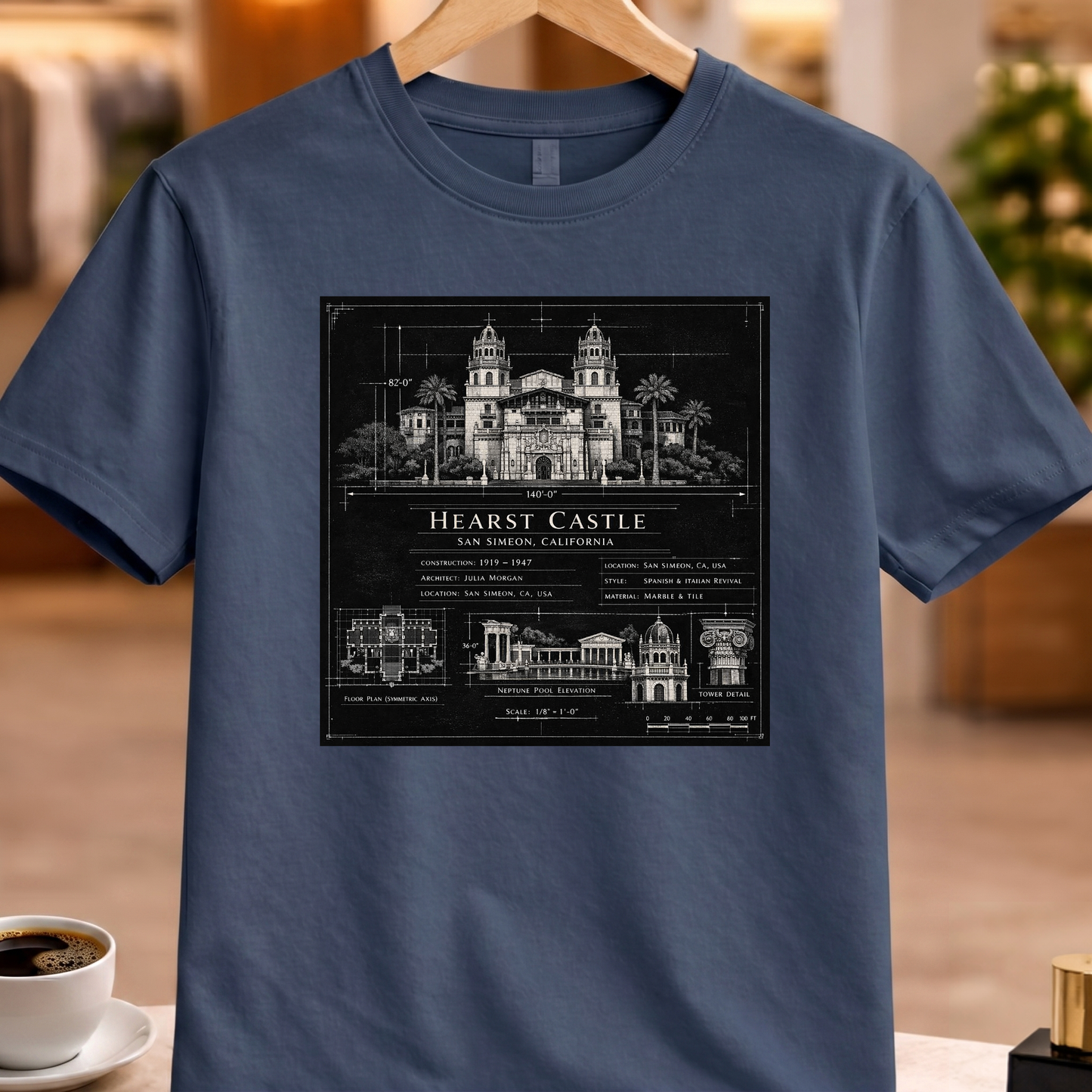 HERITAGE ARCHITECTURE HEARST CASTLE TEE