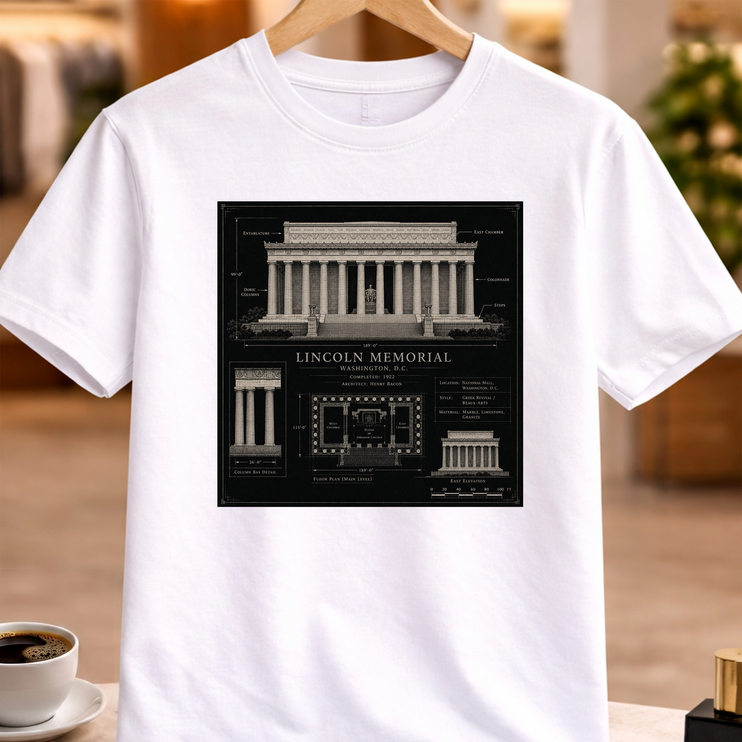 HERITAGE ARCHITECTURE LINCOLN MEMORIAL TEE