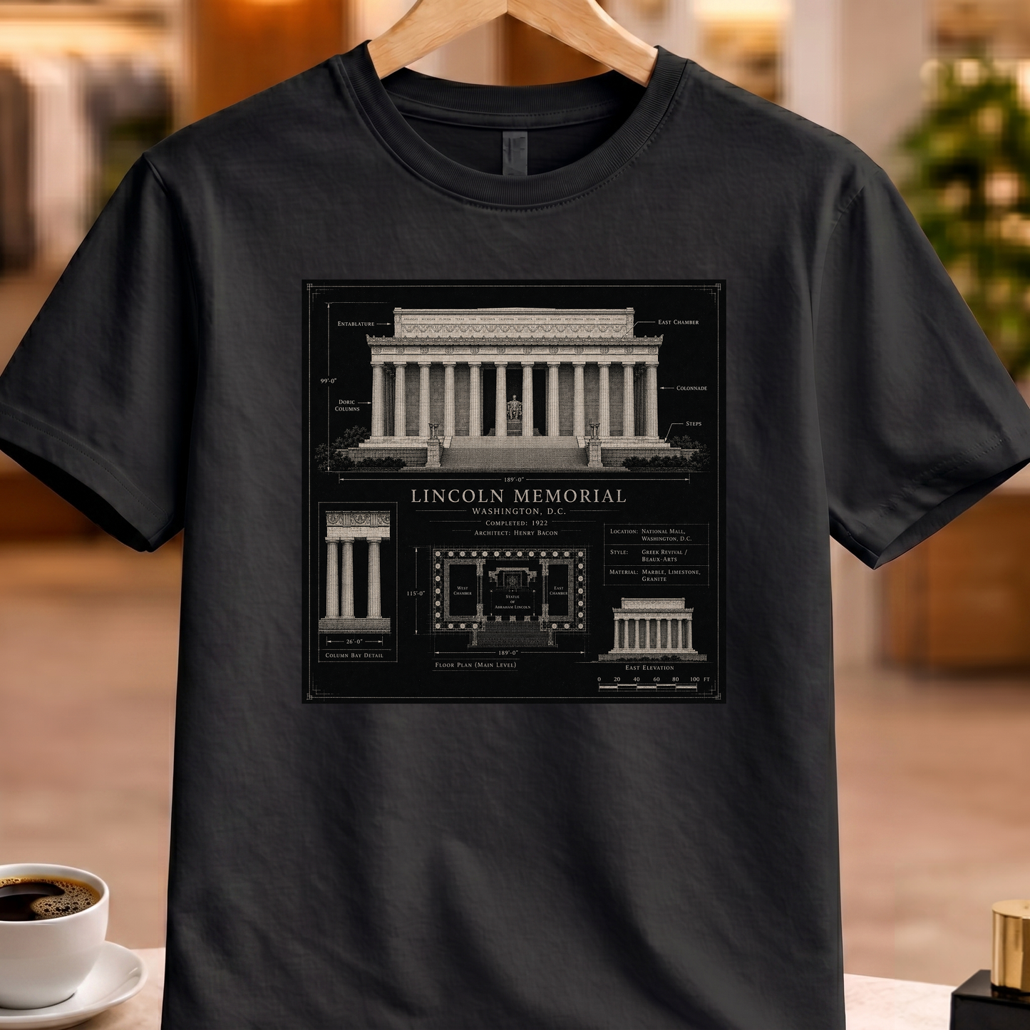 HERITAGE ARCHITECTURE LINCOLN MEMORIAL TEE