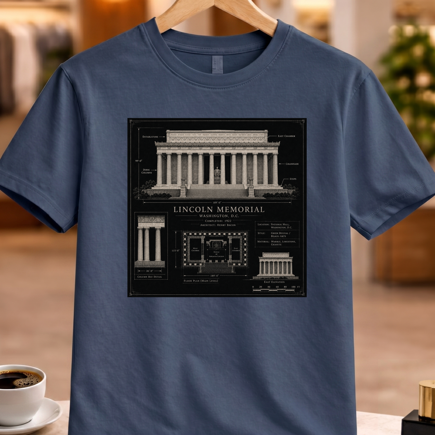 HERITAGE ARCHITECTURE LINCOLN MEMORIAL TEE