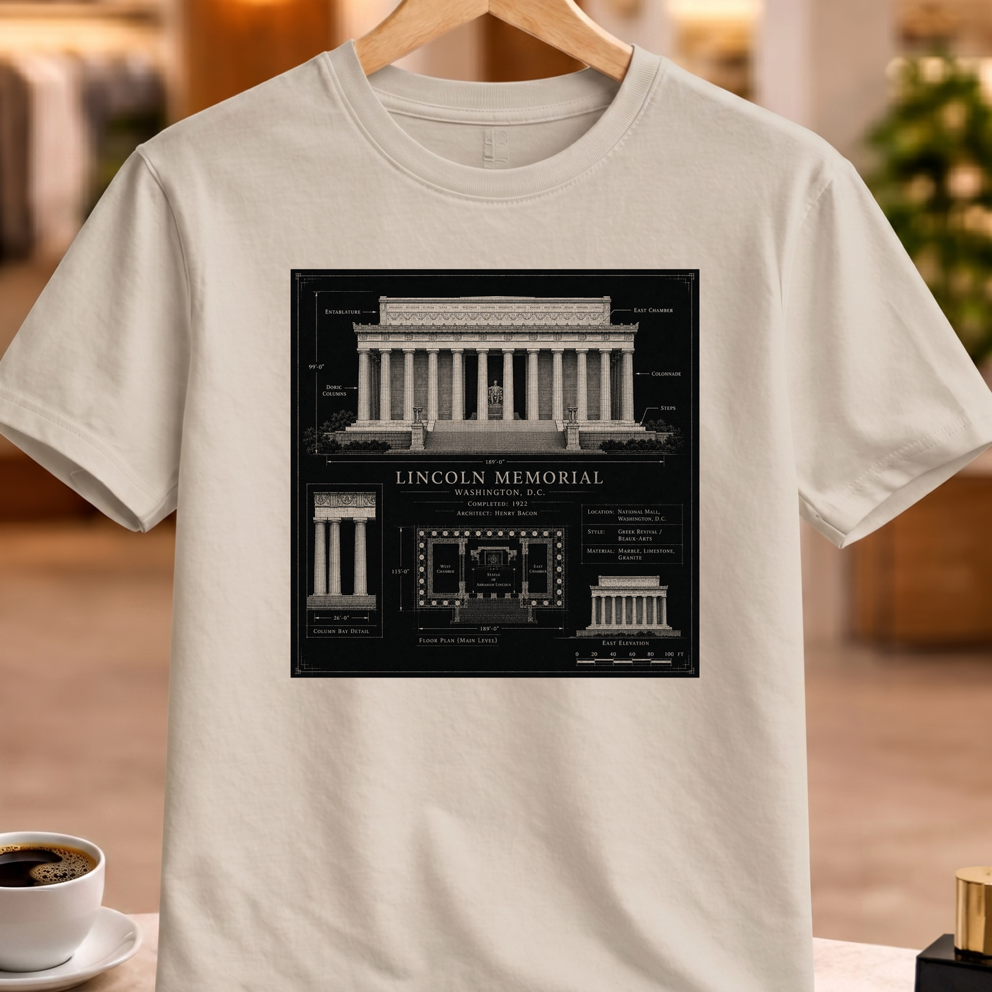 HERITAGE ARCHITECTURE LINCOLN MEMORIAL TEE