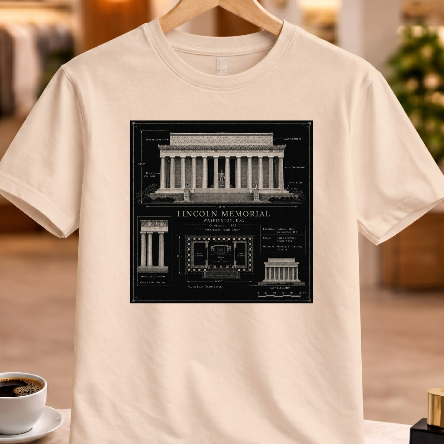 HERITAGE ARCHITECTURE LINCOLN MEMORIAL TEE