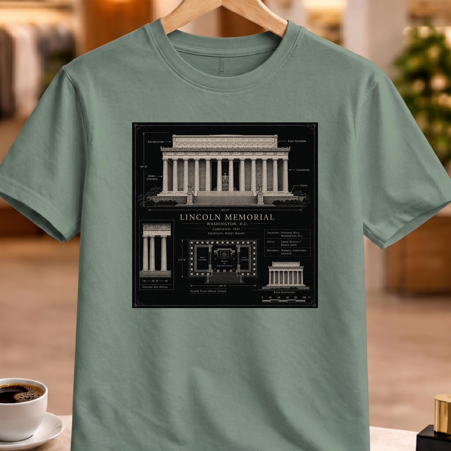 HERITAGE ARCHITECTURE LINCOLN MEMORIAL TEE