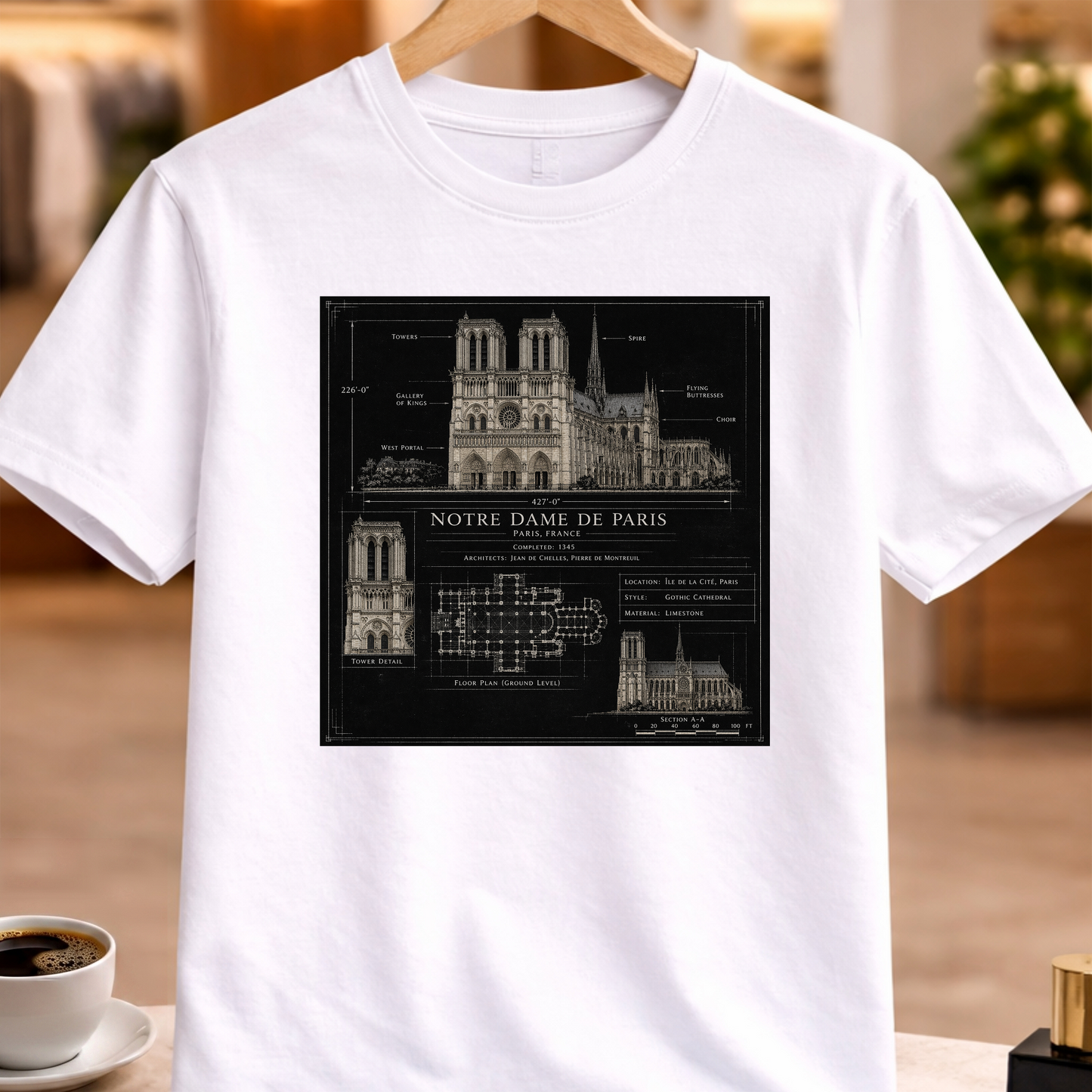HERITAGE ARCHITECTURE NOTRE DAME TEE