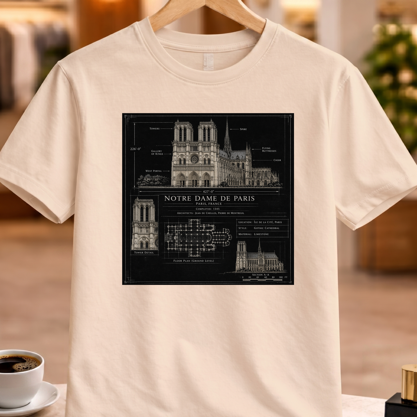 HERITAGE ARCHITECTURE NOTRE DAME TEE