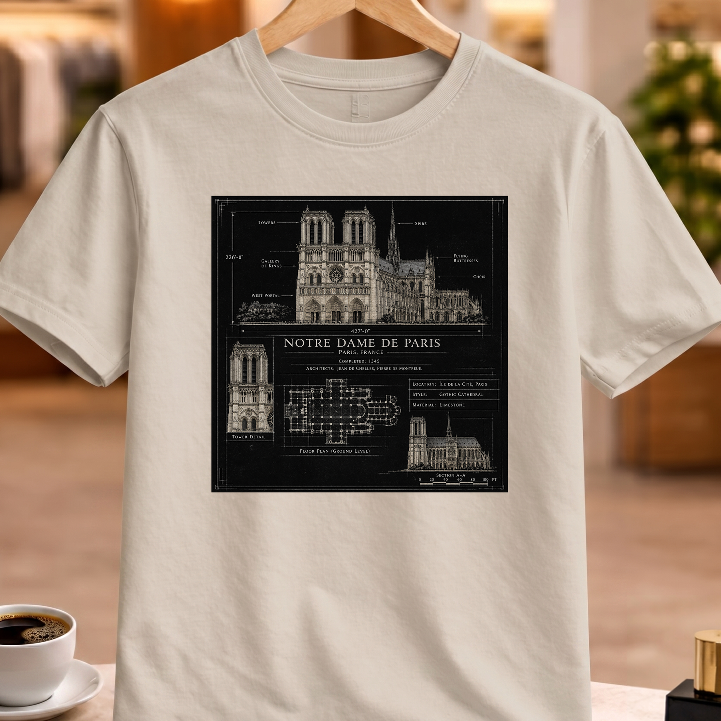 HERITAGE ARCHITECTURE NOTRE DAME TEE