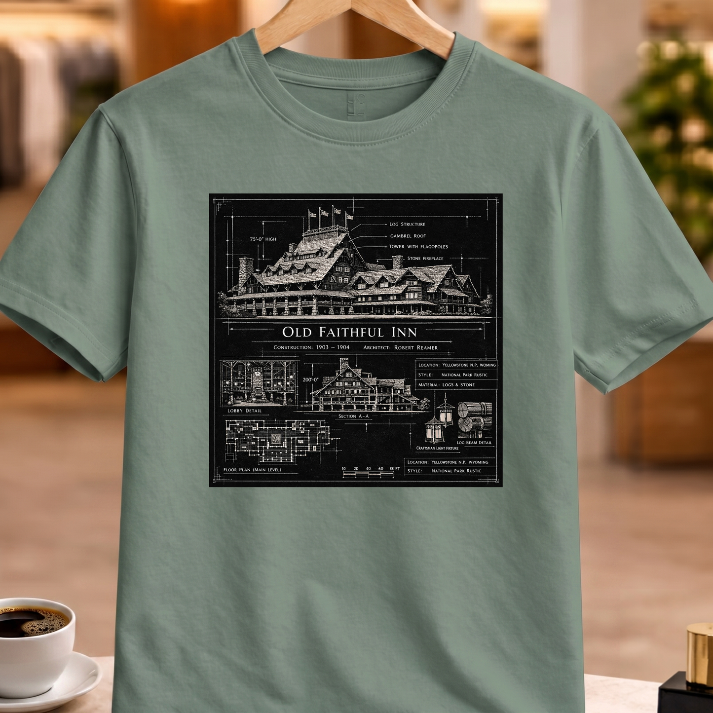 HERITAGE ARCHITECTURE OLD FAITHFUL INN TEE