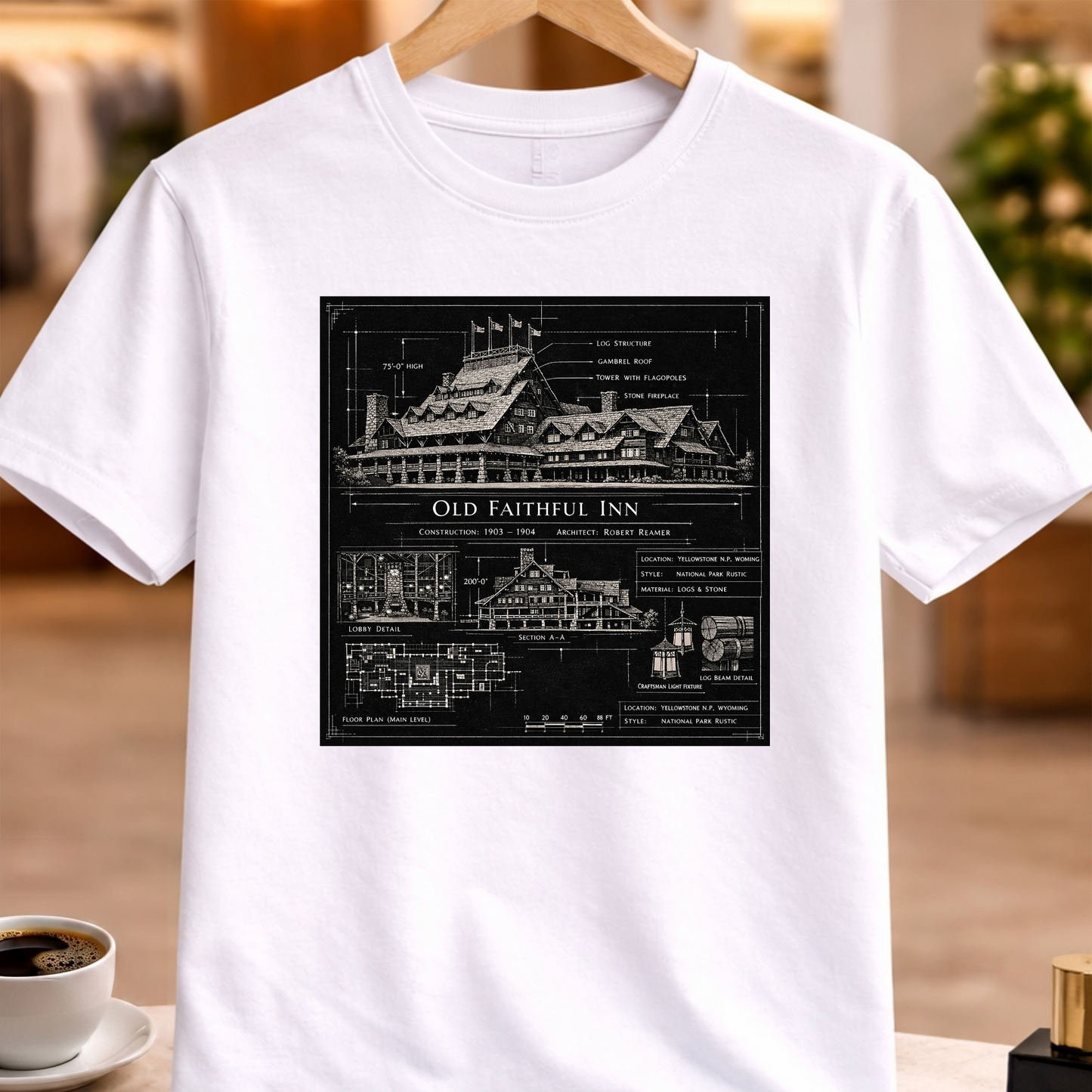 HERITAGE ARCHITECTURE OLD FAITHFUL INN TEE