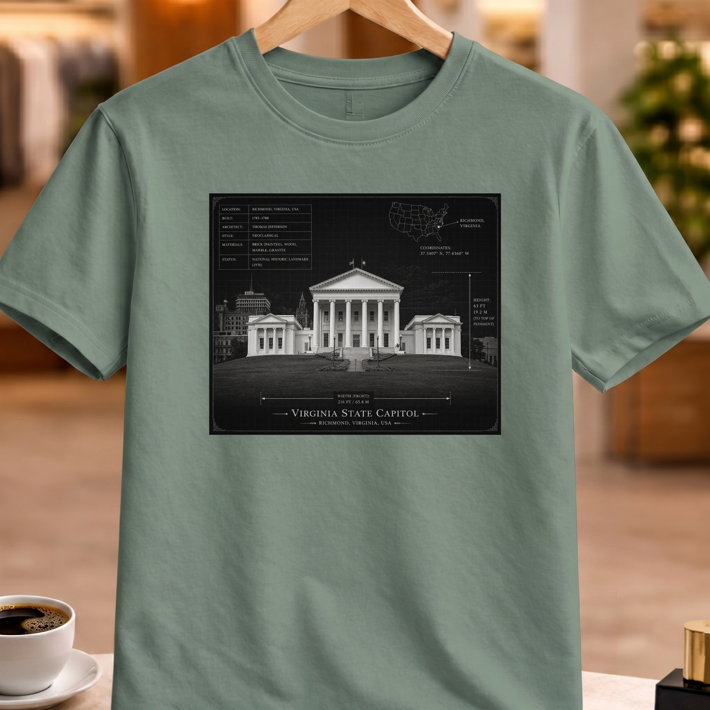 HERITAGE ARCHITECTURE VIRGINIA STATE CAPITOL TEE