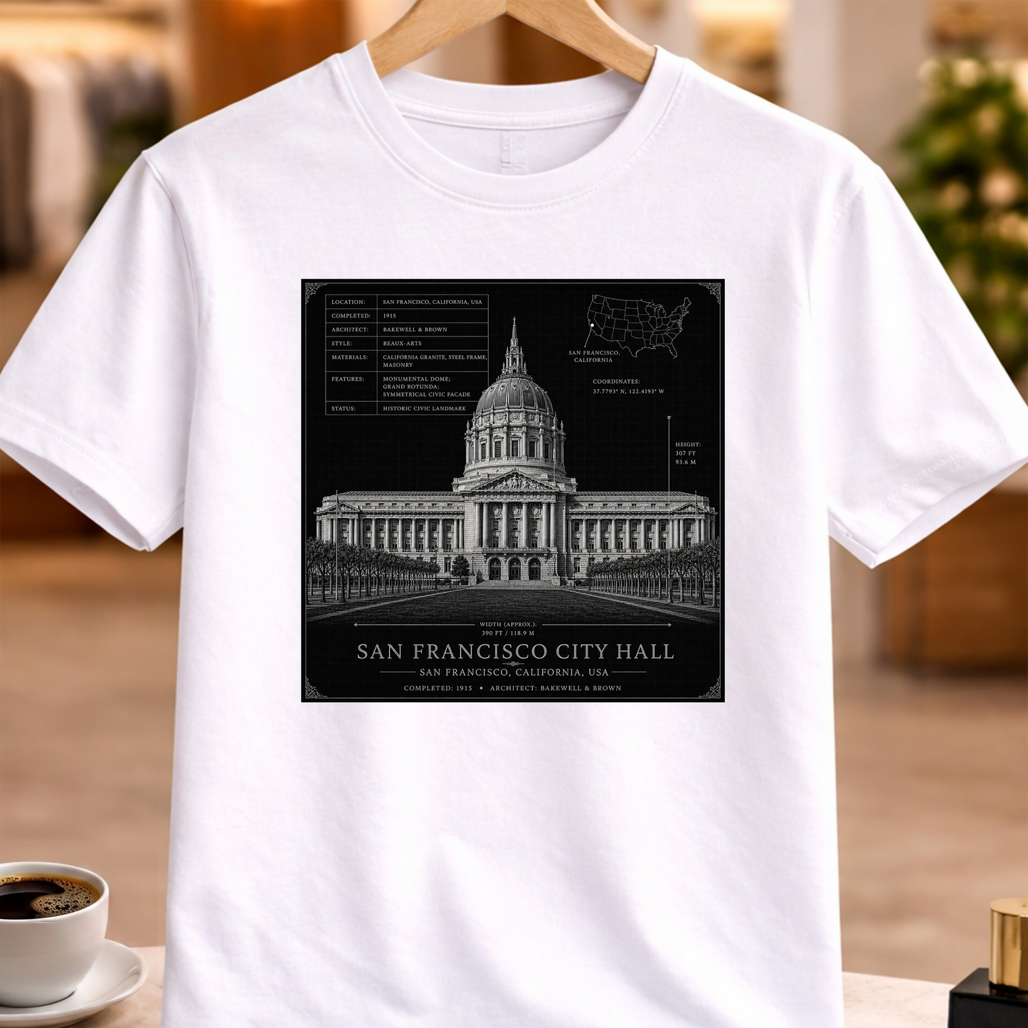 HERITAGE ARCHITECTURE SAN FRANCISCO CITY HALL TEE