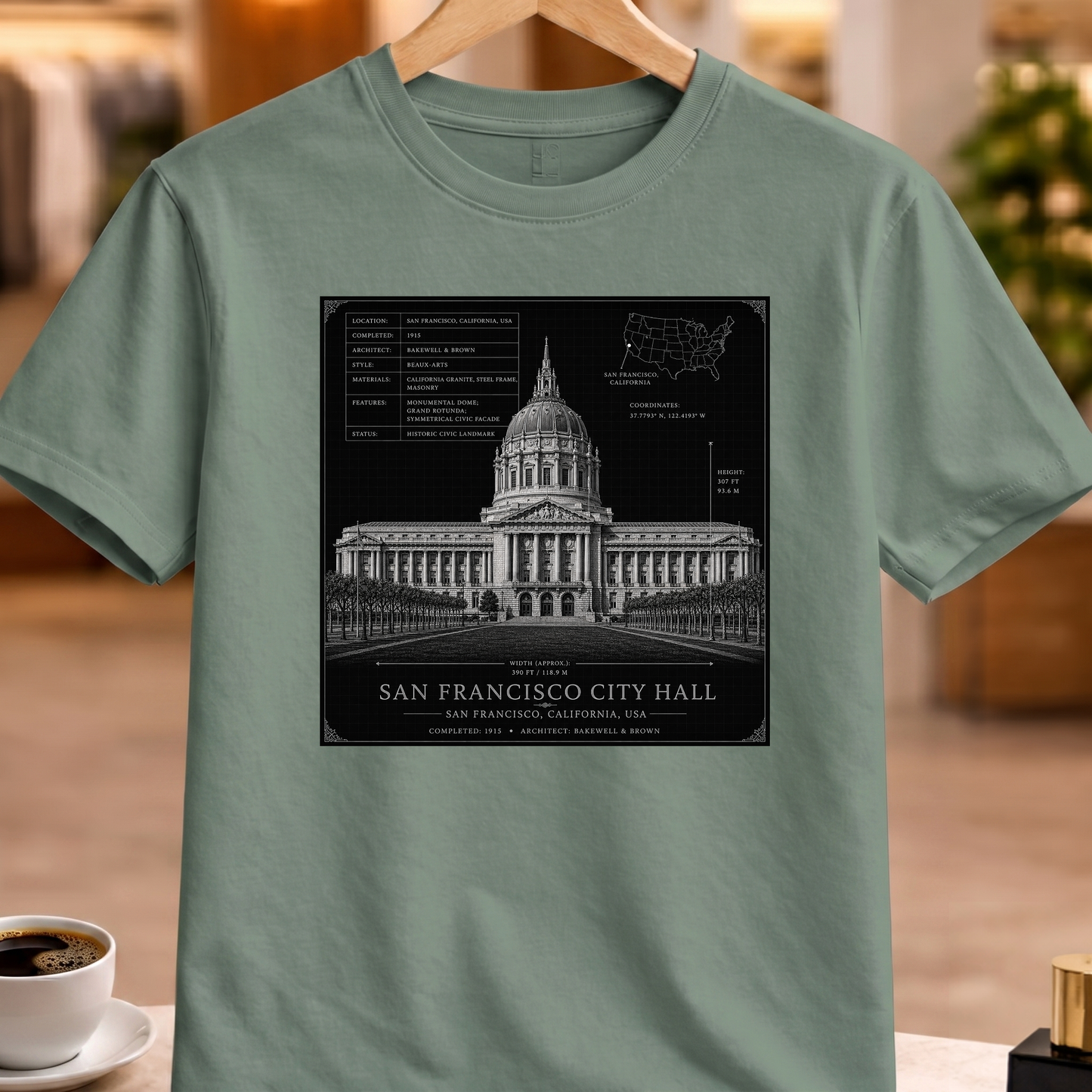 HERITAGE ARCHITECTURE SAN FRANCISCO CITY HALL TEE