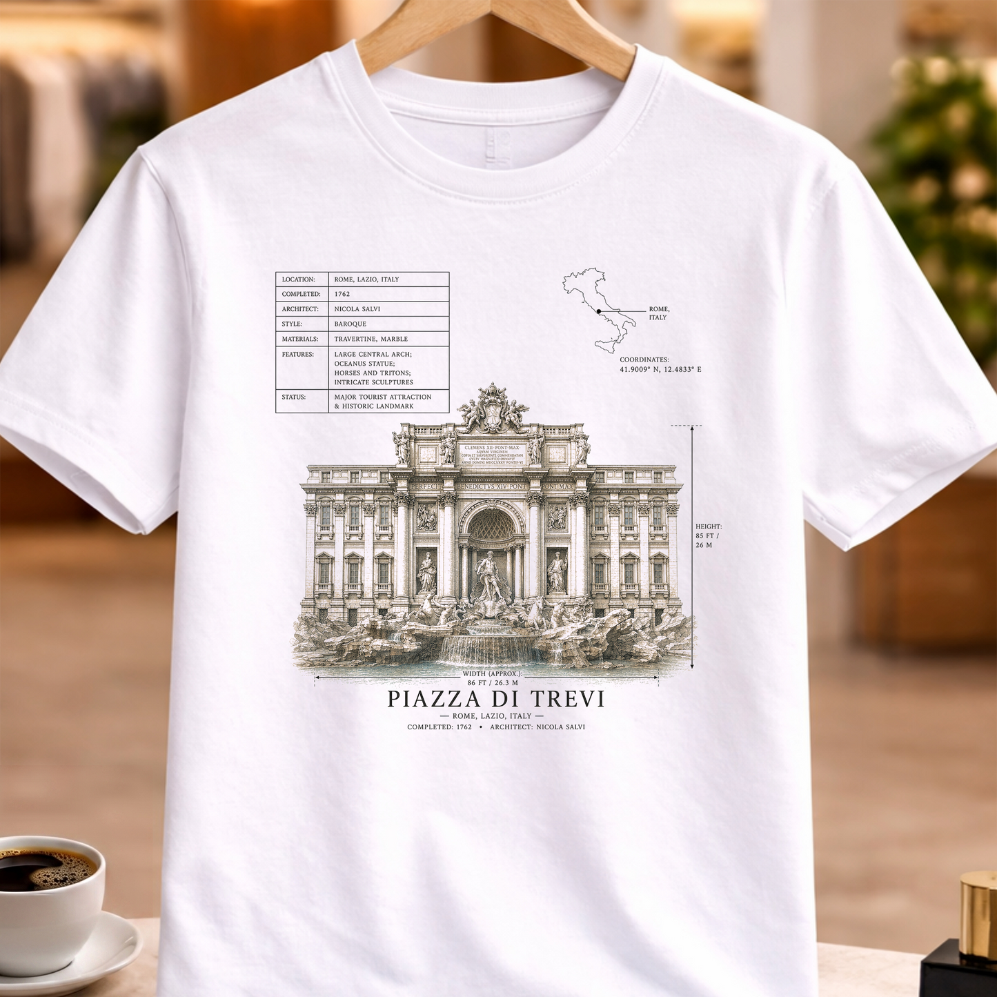 PIAZZA DI TREVI T-SHIRT
