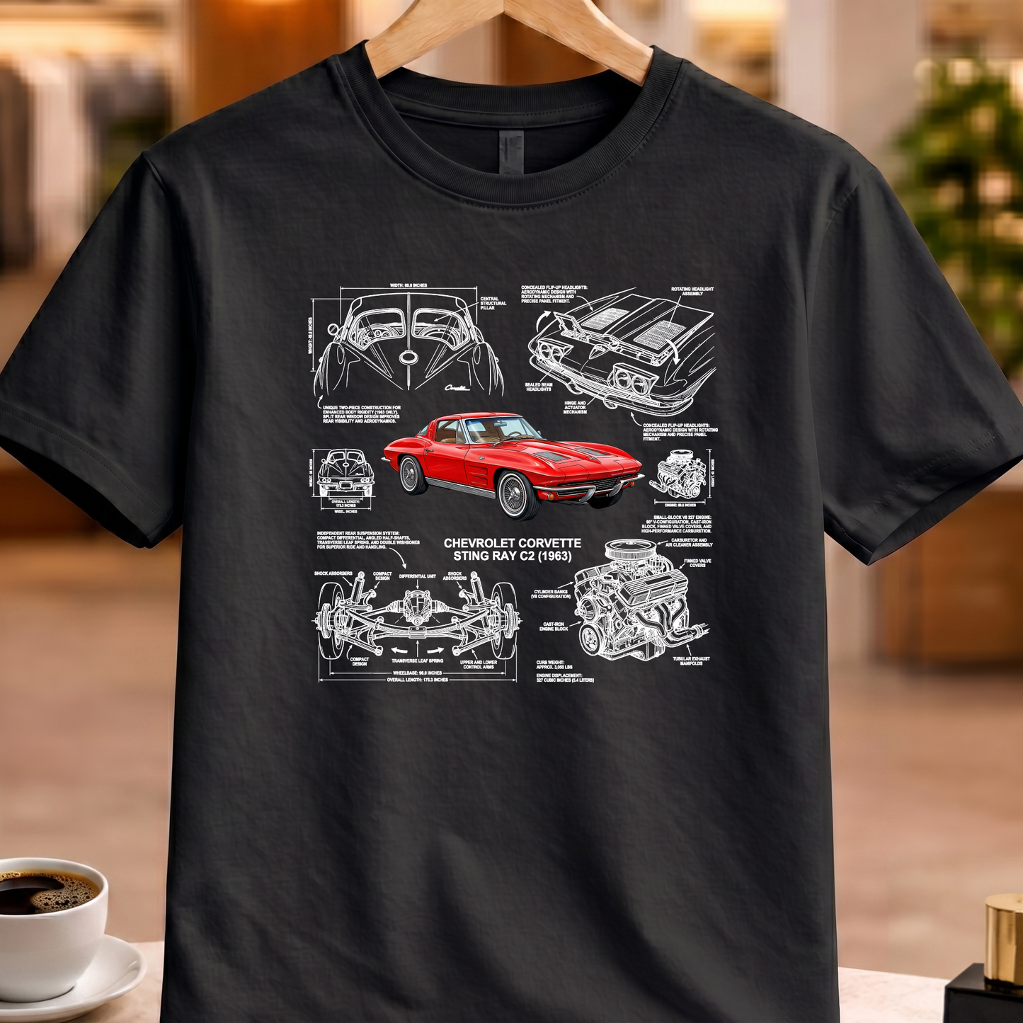 CHEVROLET CORVETTE STING RAY C2 1963 T-SHIRT
