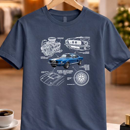 FORD MUSTANG SHELBY GT500 FASTBACK 1967 T-SHIRT