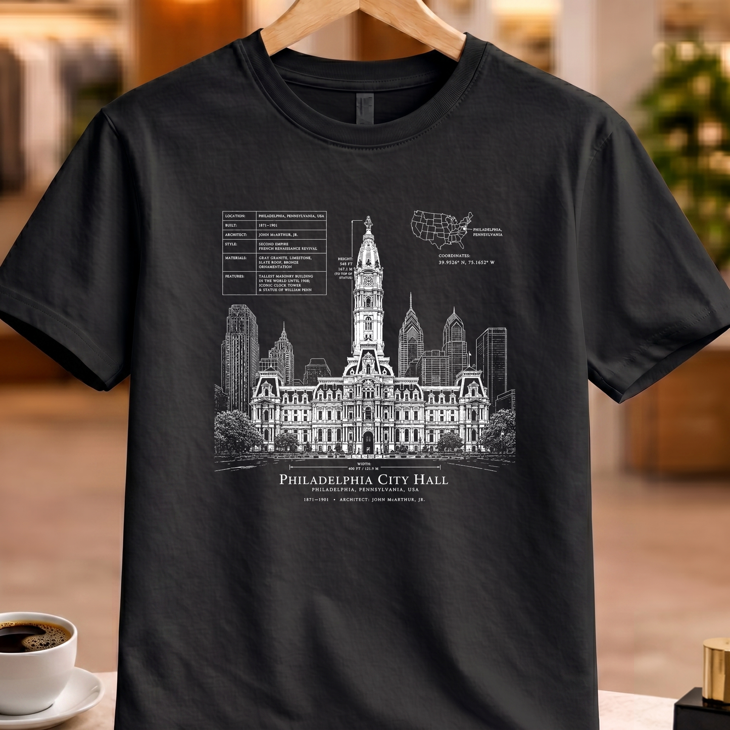PHILADELPHIA CITY HALL TECHNICAL TEE