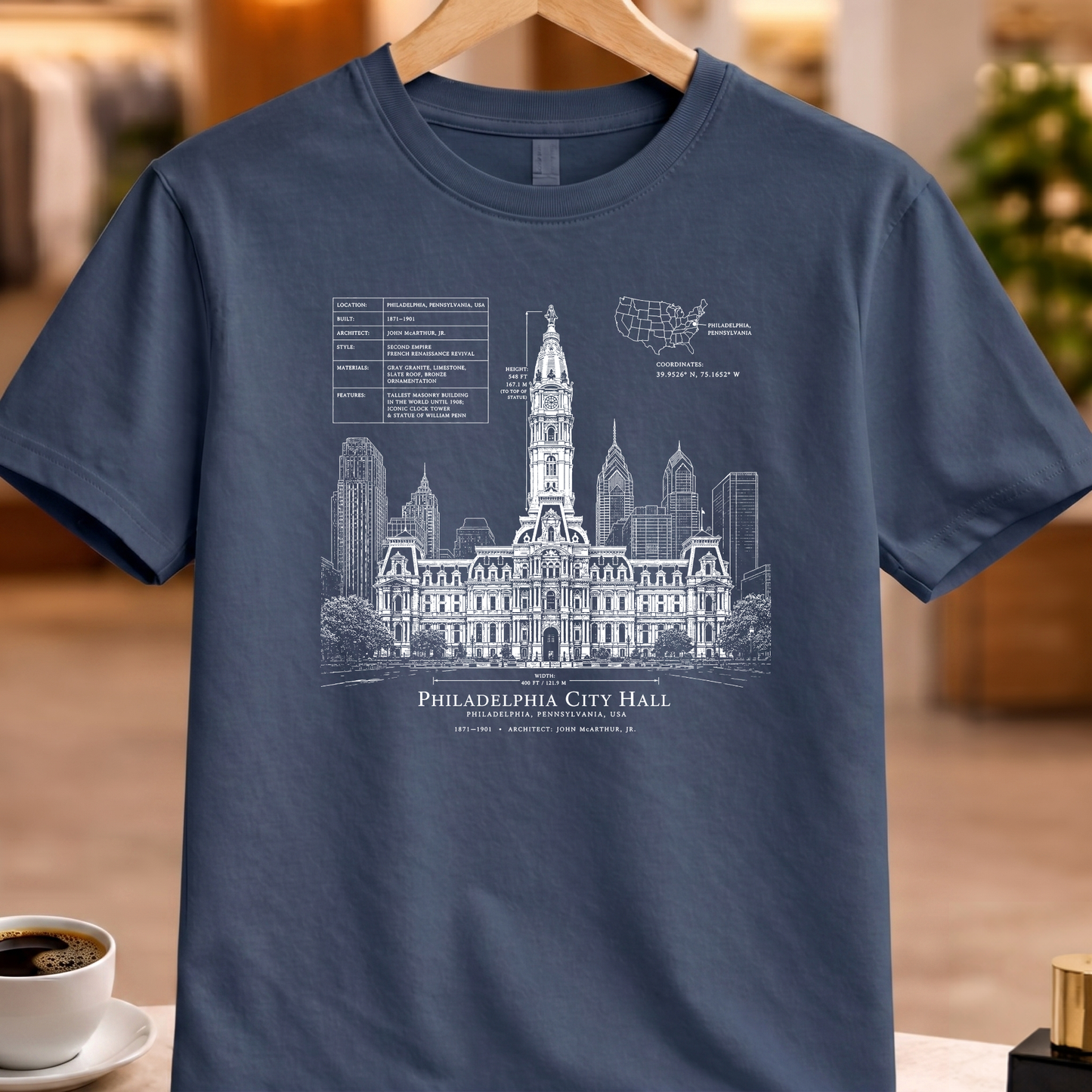 PHILADELPHIA CITY HALL TECHNICAL TEE