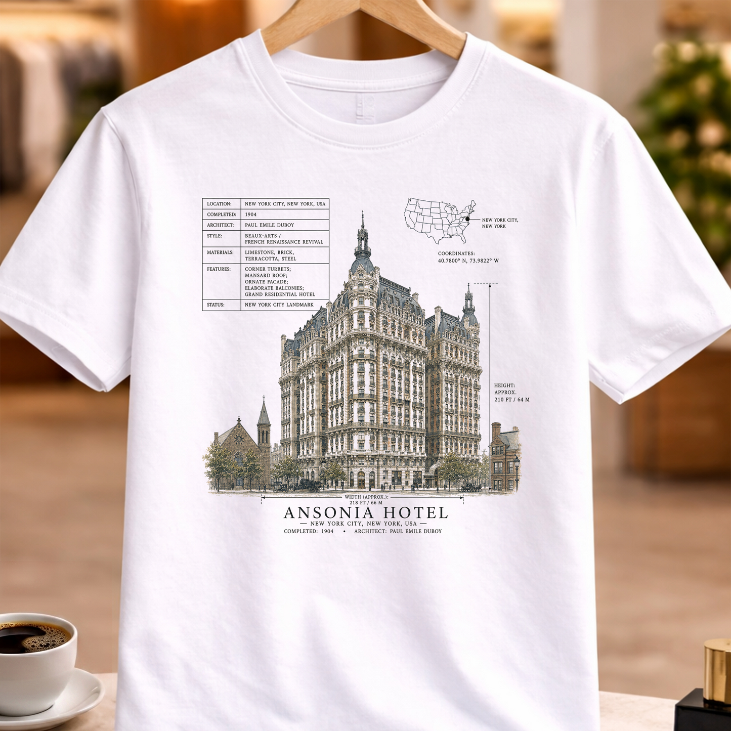 HERITAGE STRUCTURAL ANSONIA HOTEL TEE