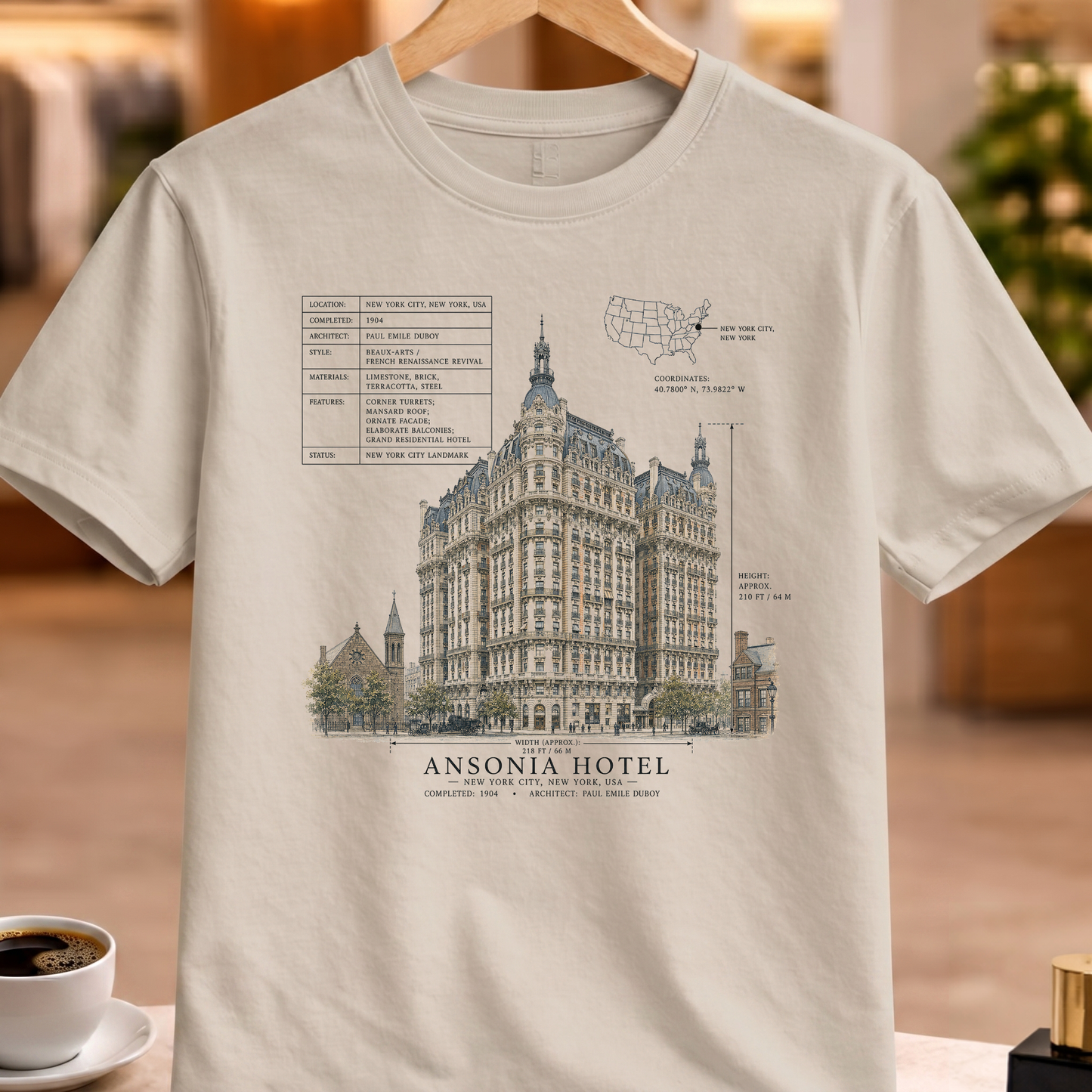 HERITAGE STRUCTURAL ANSONIA HOTEL TEE