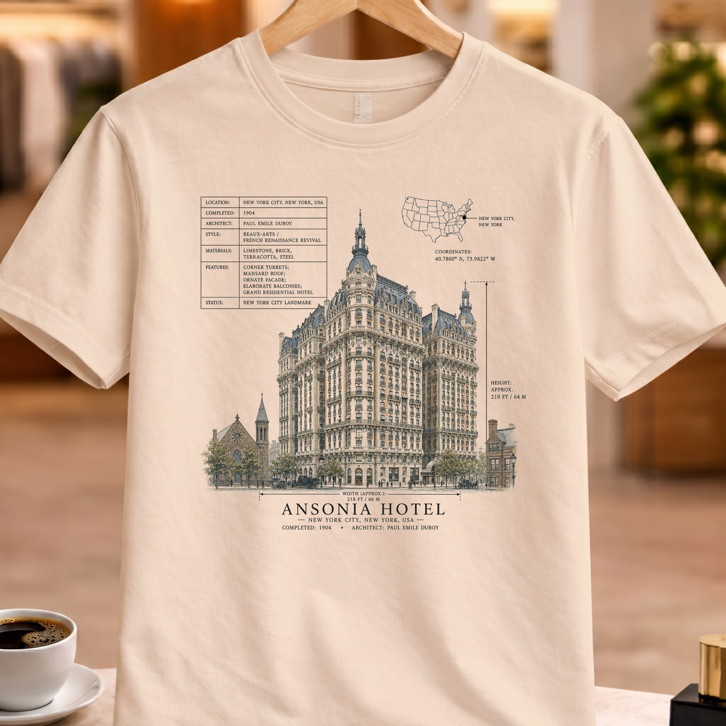 HERITAGE STRUCTURAL ANSONIA HOTEL TEE