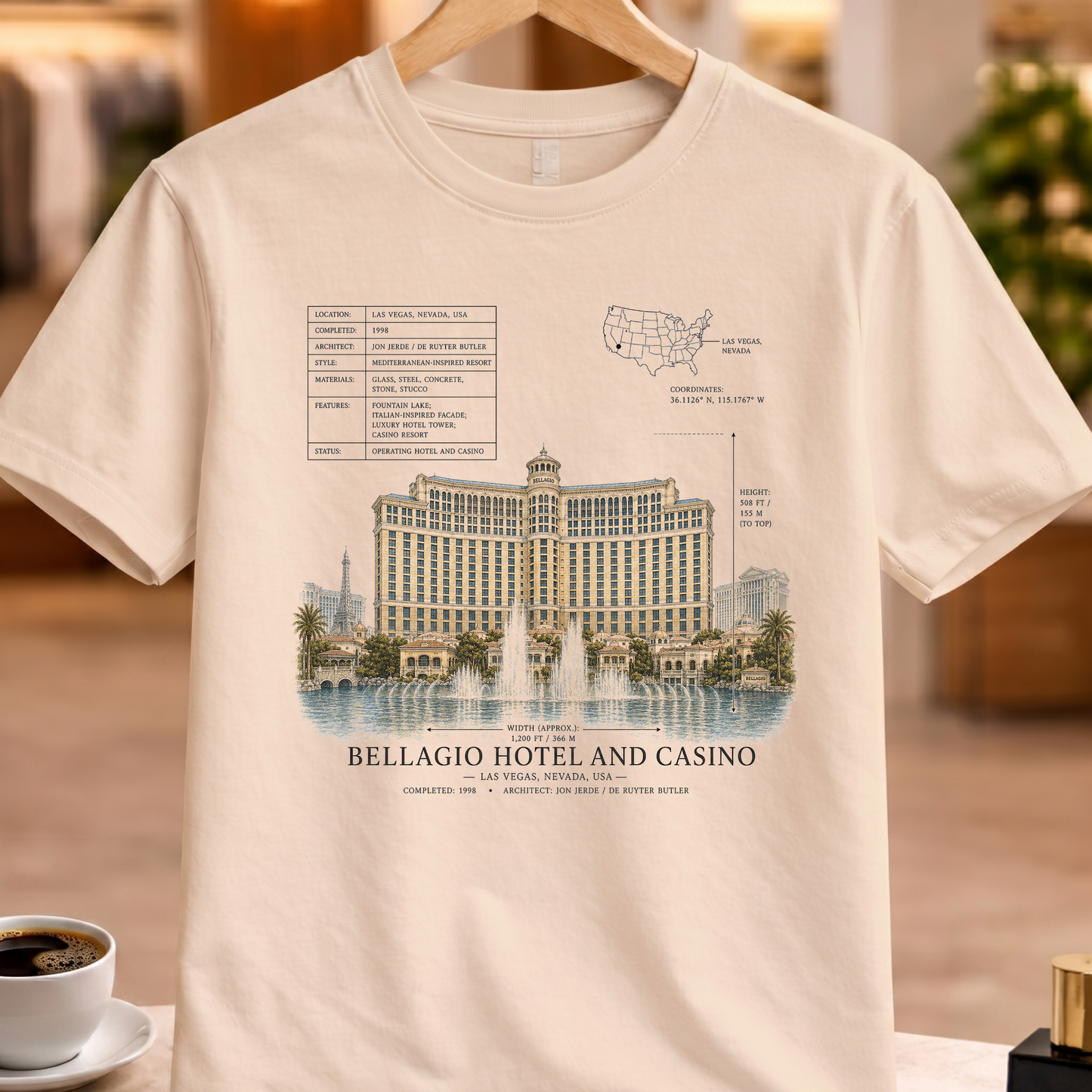 HERITAGE STRUCTURAL BELLAGIO HOTEL AND CASINO TEE
