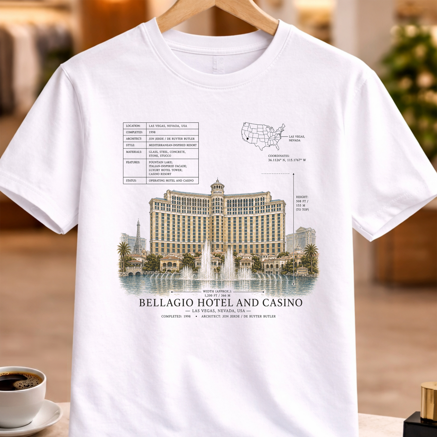 HERITAGE STRUCTURAL BELLAGIO HOTEL AND CASINO TEE