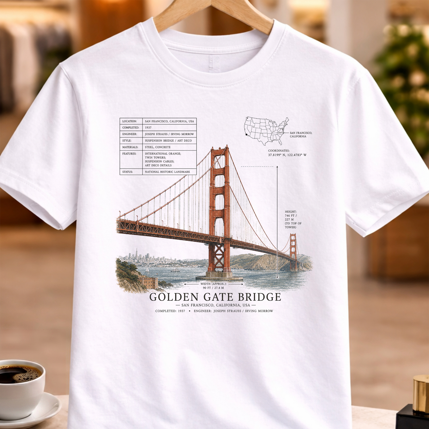 HERITAGE STRUCTURAL GOLDEN GATE BRIDGE TEE