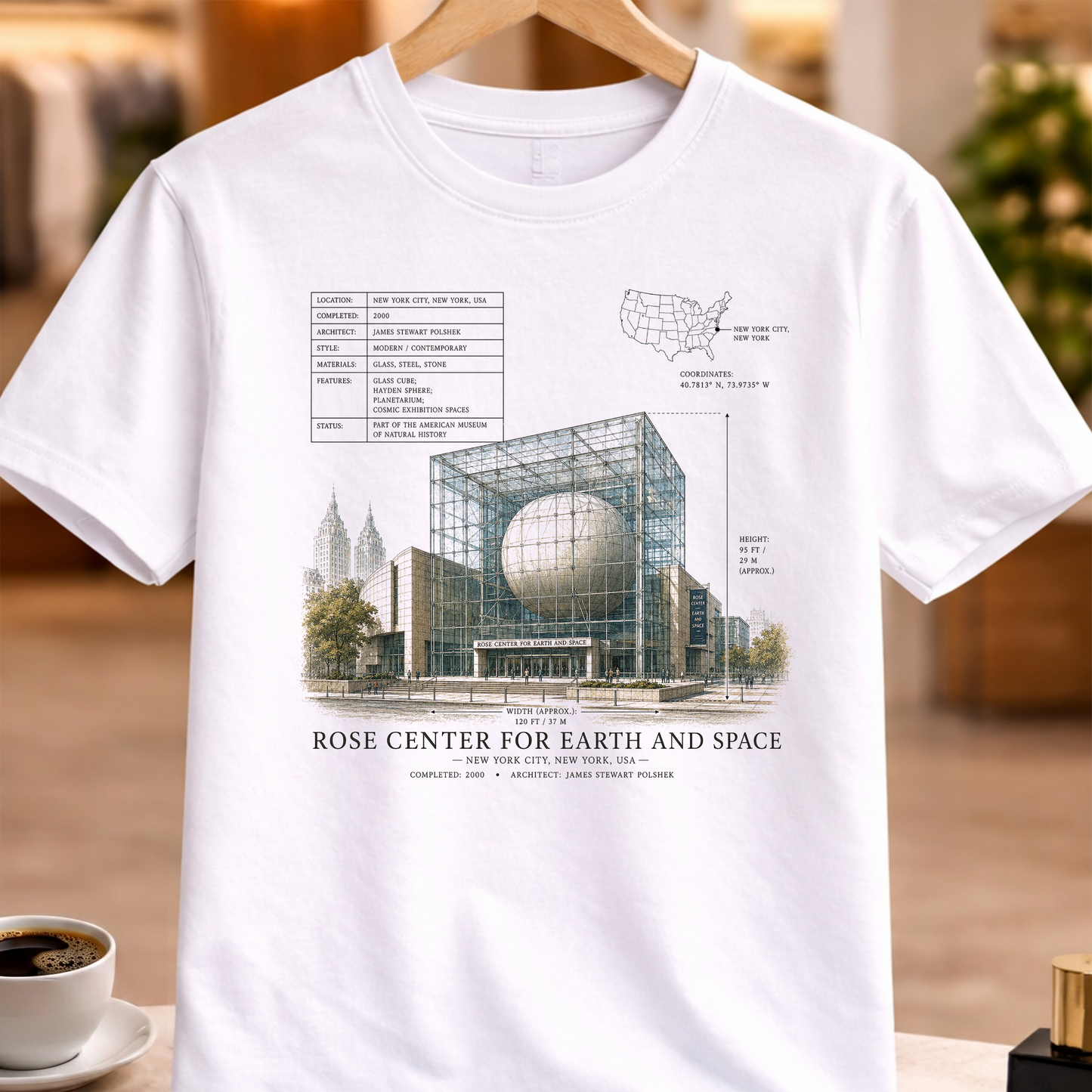 HERITAGE STRUCTURAL ROSE CENTER FOR EARTH AND SPACE TEE