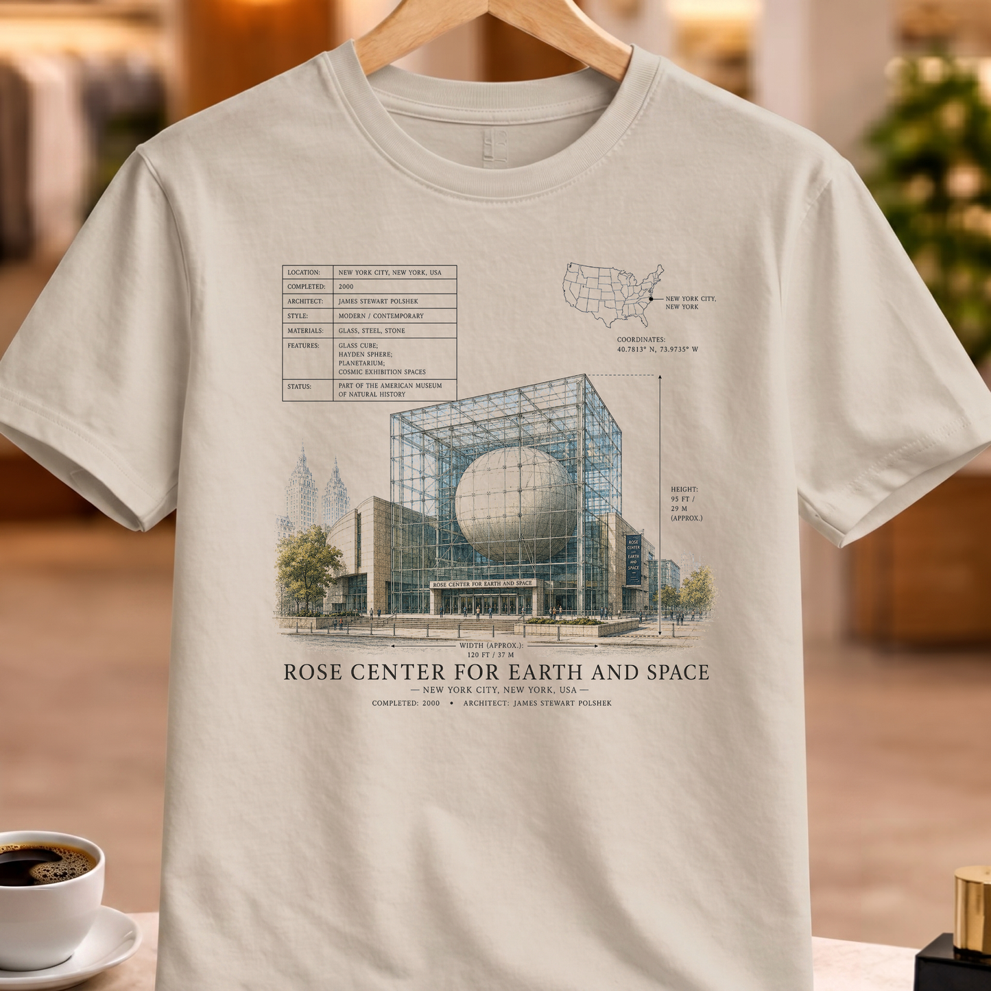 HERITAGE STRUCTURAL ROSE CENTER FOR EARTH AND SPACE TEE