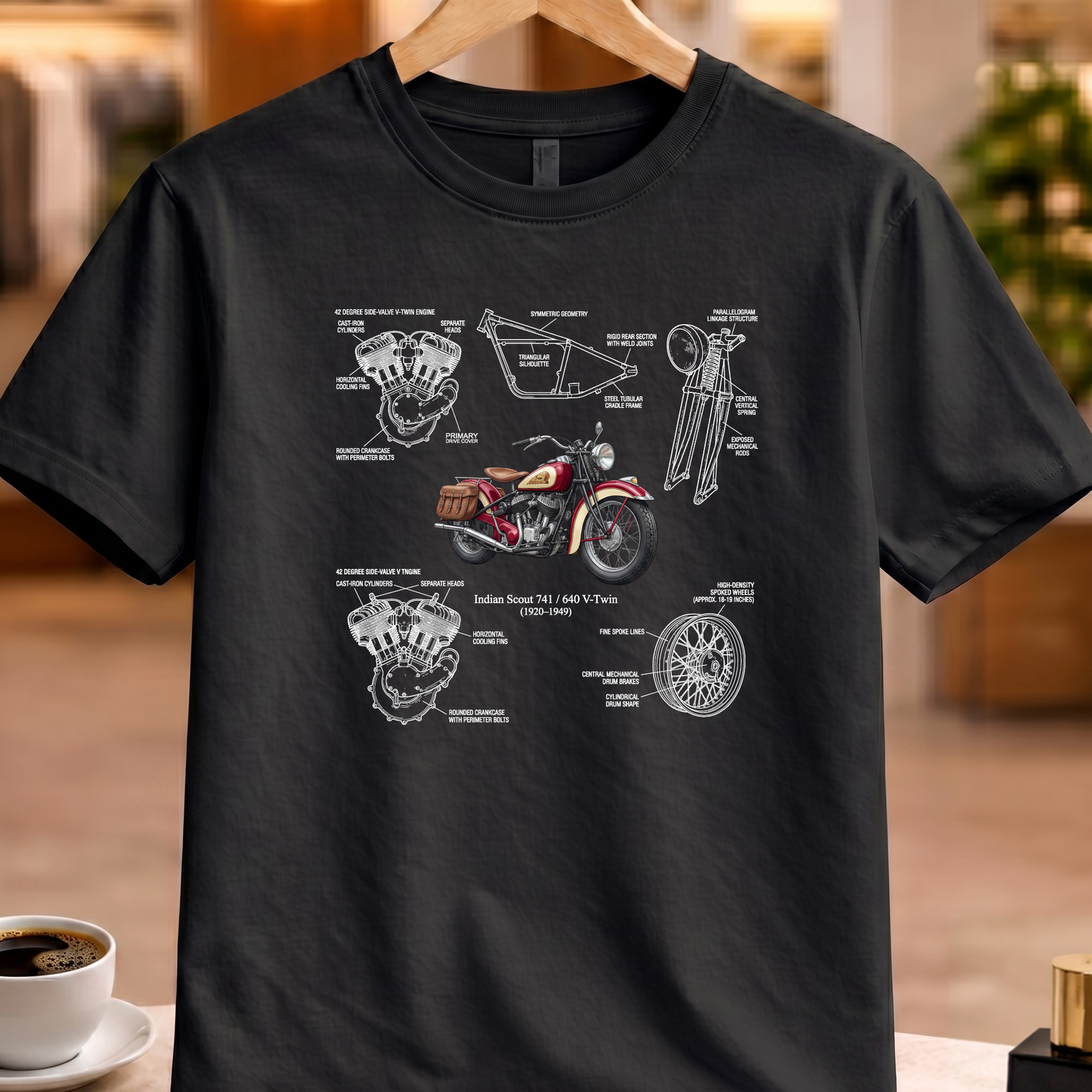 INDIAN SCOUT 741 - 640 V-TWIN (1920-1949) T-SHIRT