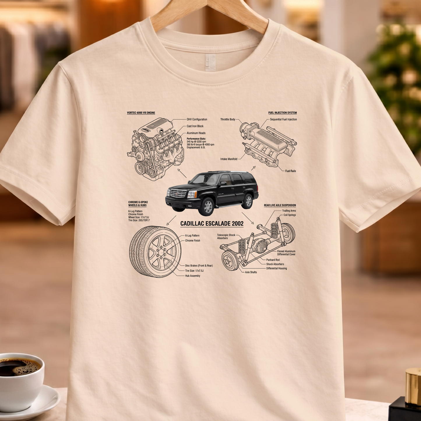 CADILLAC ESCALADE 2002 T-SHIRT